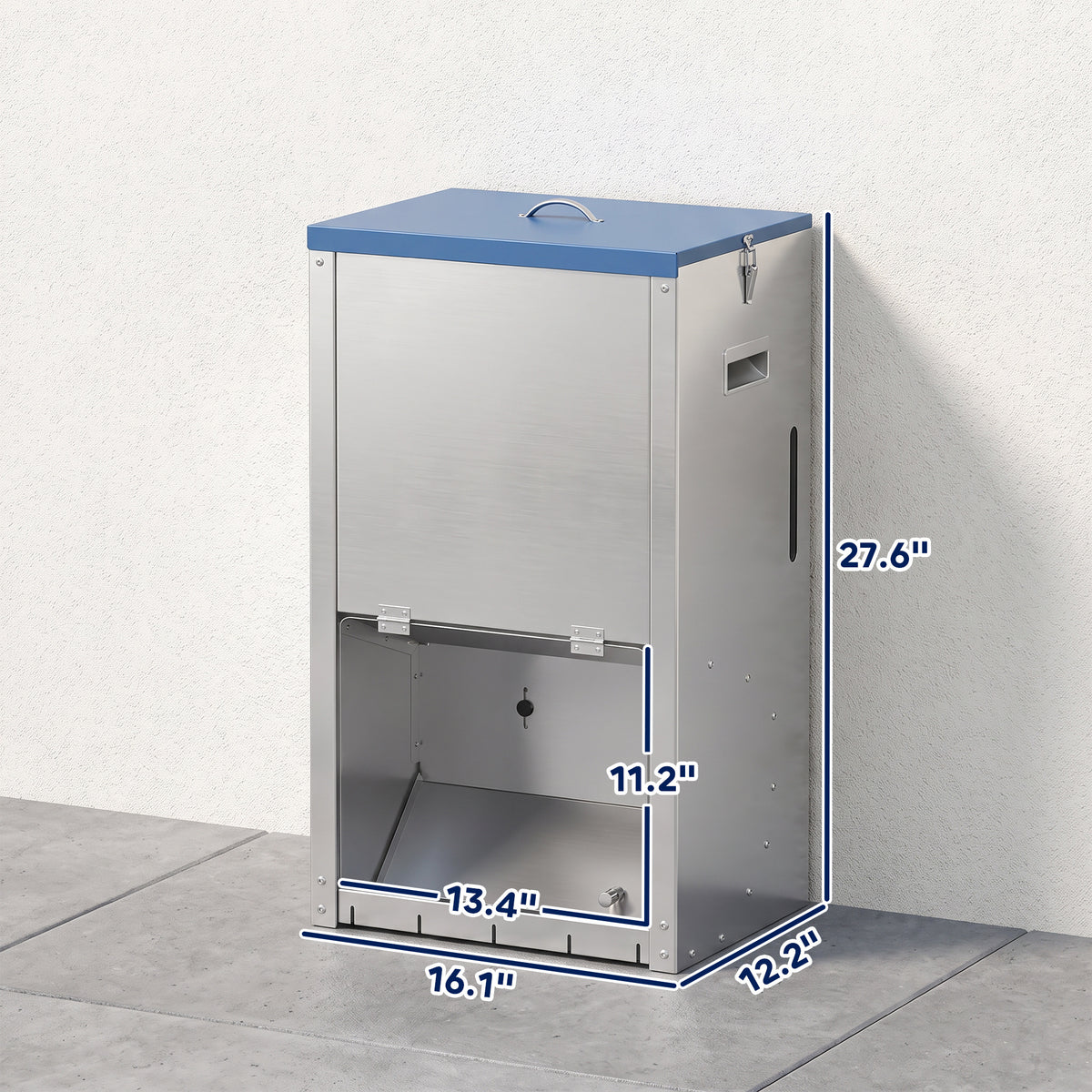 50lbs Automatic Dog Feeder, Galvanized Gravity Pet Feeder with Lockable Clear Door, Indoor and Outdoor Use