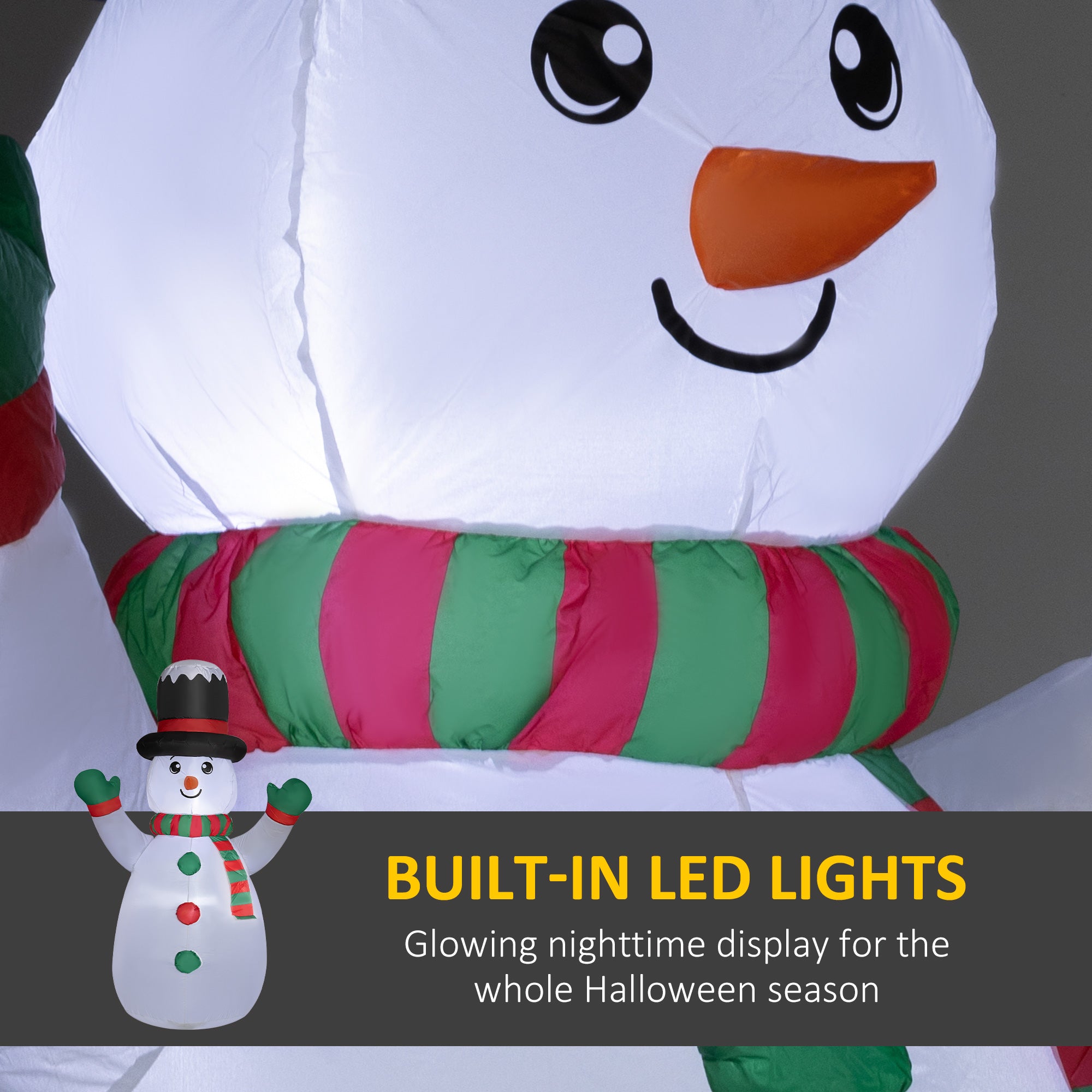 6 FT Christmas Inflatable Snowman, Xmas Blow Up Snowman with LED Lights for Indoor, Outdoor, Lawn, Garden, Party