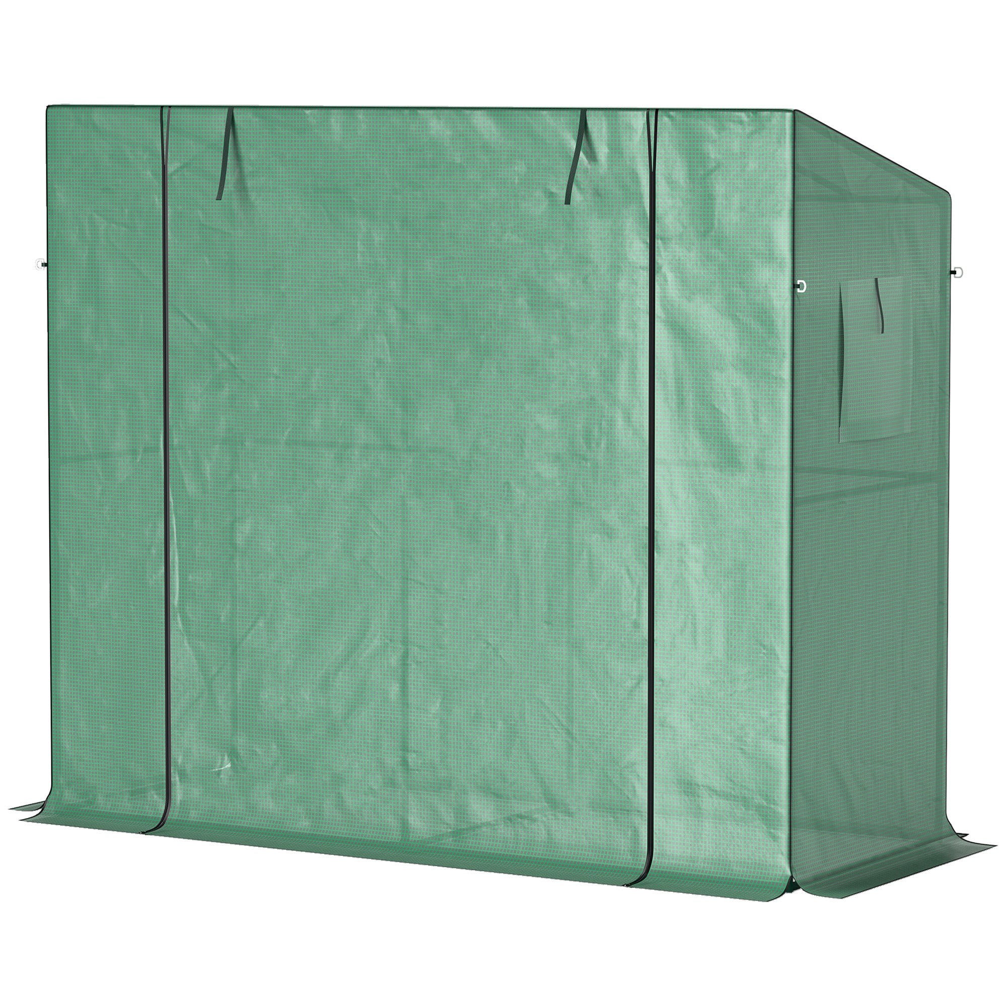 Walk-in Portable Greenhouse Small Greenhouse for Outdoors with UV-resistant PE Cover, 6.6' x 2.5' x 5.6' Green - Green