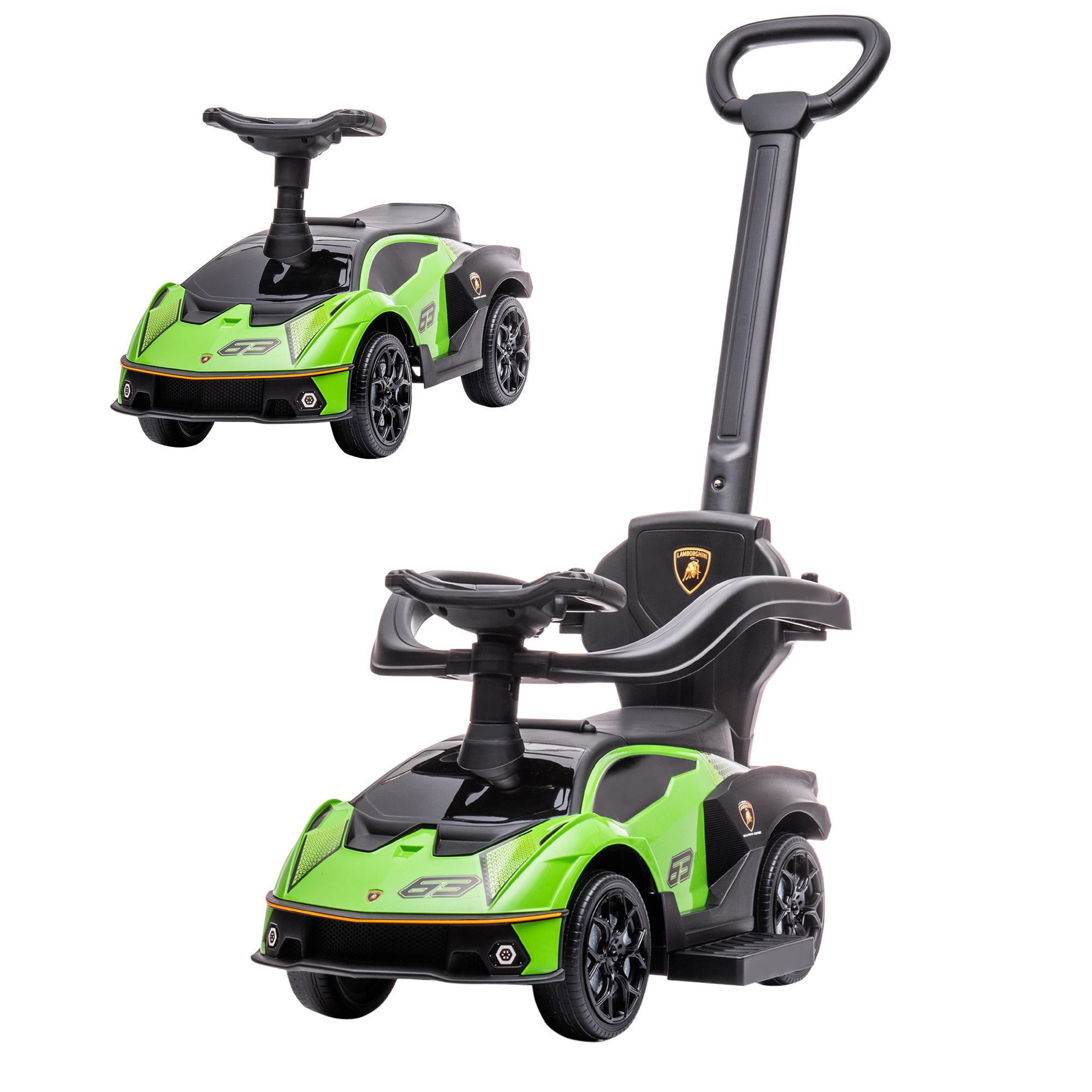 Toddler Push Car, Lamborghini Stroller Walking Car Age for 1-3, Green