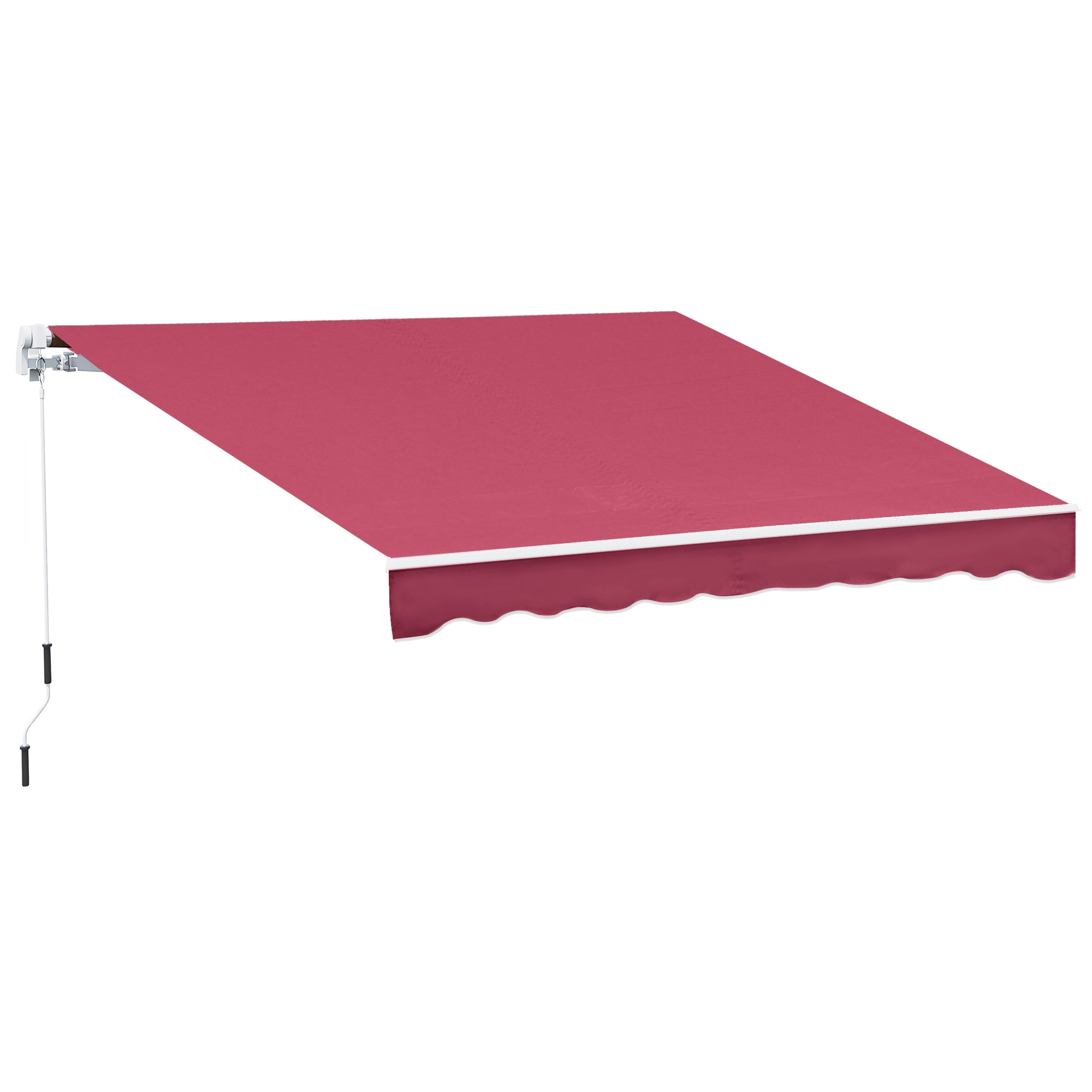 13' x 8' Retractable Awning, Patio Awnings, Sunshade Shelter w/ Manual Crank Handle, UV & Water-Resistant Fabric and Aluminum Frame for Deck, Balcony, Yard, Wine Red