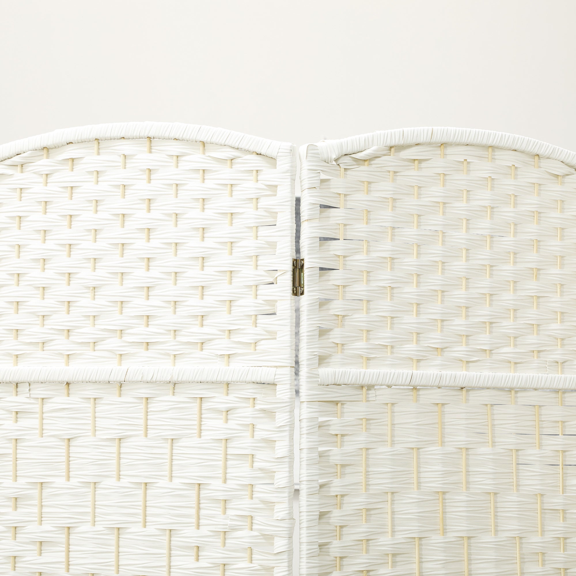 Folding Room Divider Screen 4 Panel 6' Tall Privacy Screen Freestanding Wood Partition for Home Office, White