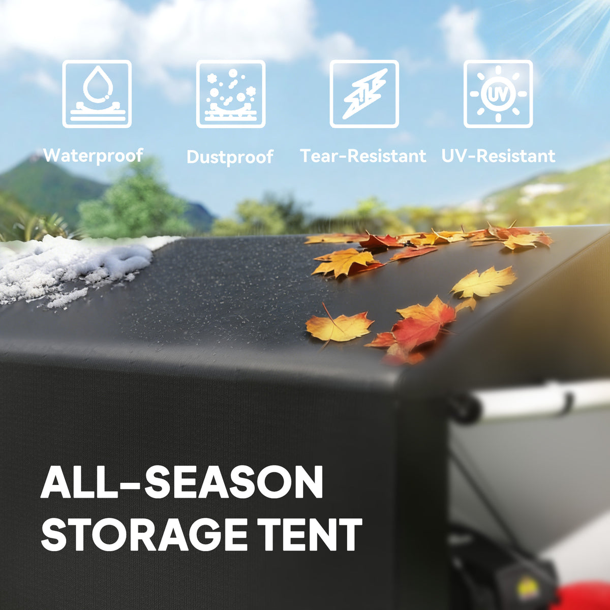 5.2 x 7.2 ft Portable Storage Shed Tent, Heavy Duty Outdoor Shed, Waterproof Garage Shelter with Galvanized Steel Black
