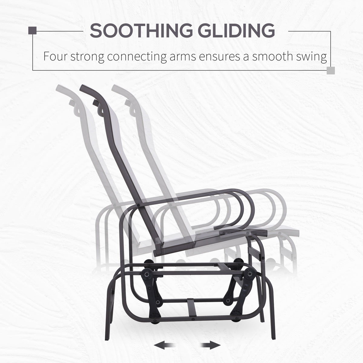 Gliding Lounger Chair, Single Rocker with Lightweight Metal & Mesh Construction, White