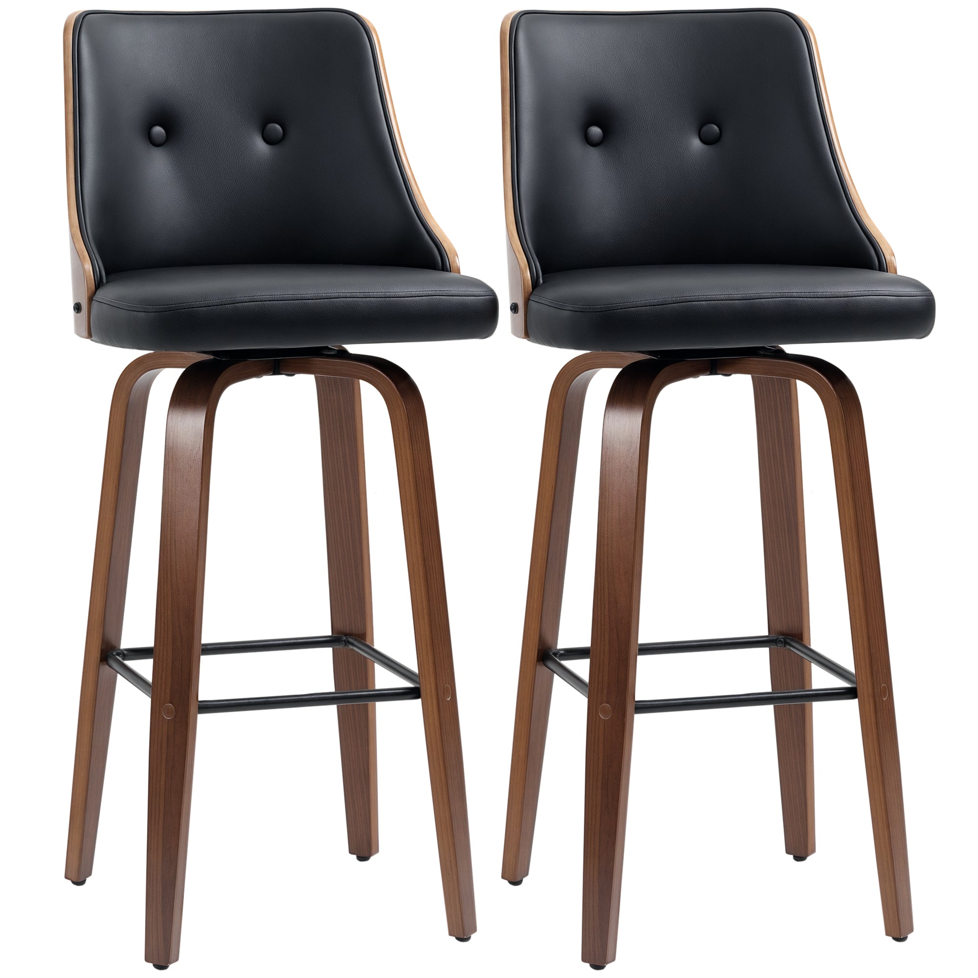 Bar Height Bar Stools Set of 2, Black