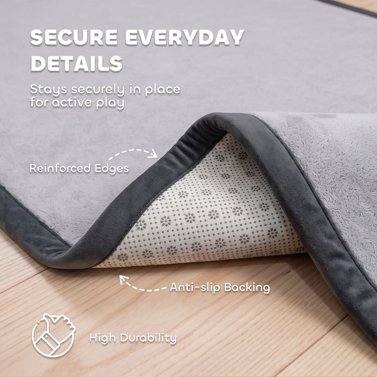 1.2" Thick Baby Play Mat, 71" x 59" Playpen Mat, Non-Slip, Water-Resistant, Soft Flannel for Crawling Playing, Dark Gray