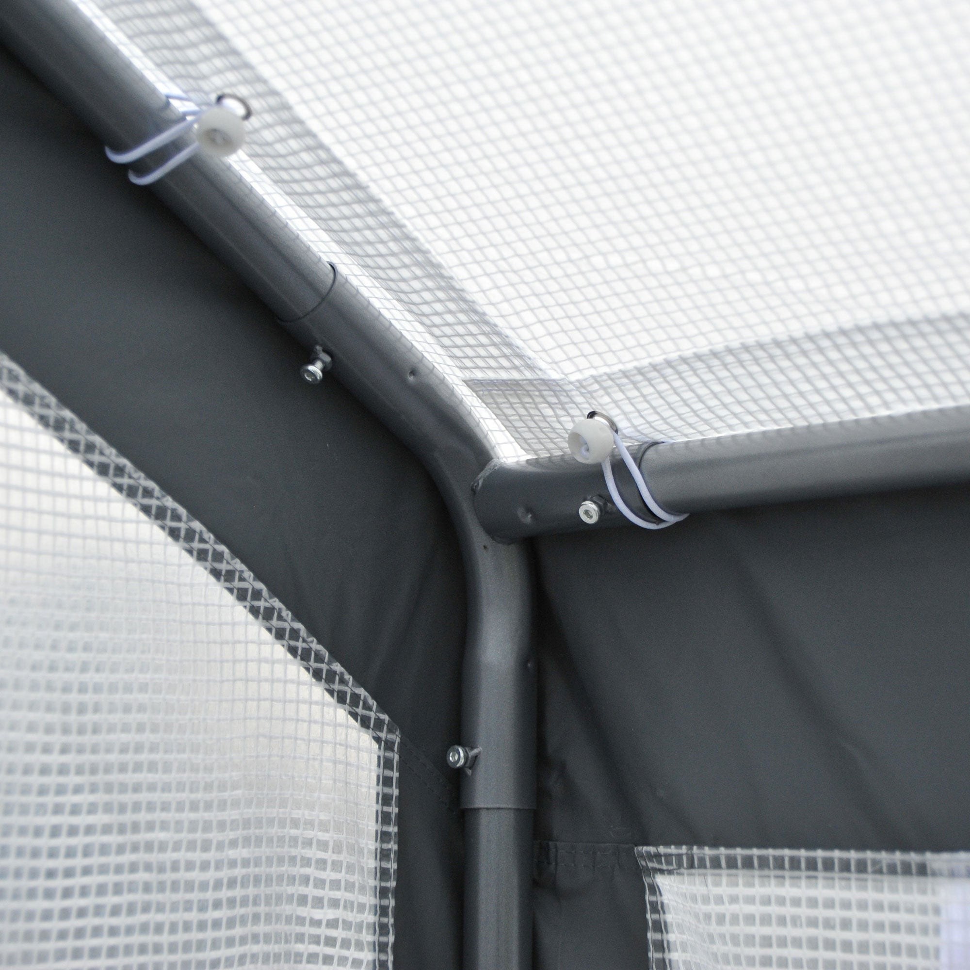 8' L x 6' W x 7' H Outdoor Walk-In Tunnel Greenhouse with Roll-up Windows, 2 Zippered Doors, & Weather Cover - White - Image 7