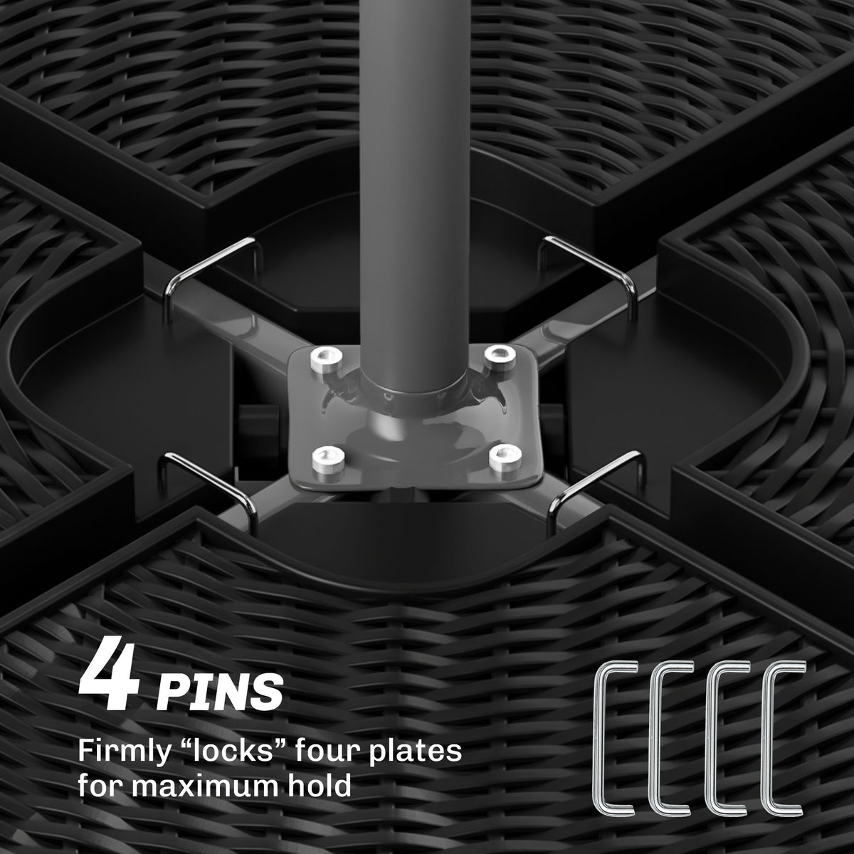 HDPE Material Patio Umbrella Base Weights Sand Filled up to 150 Lb. for Any Offset Umbrella Base | 4-Piece