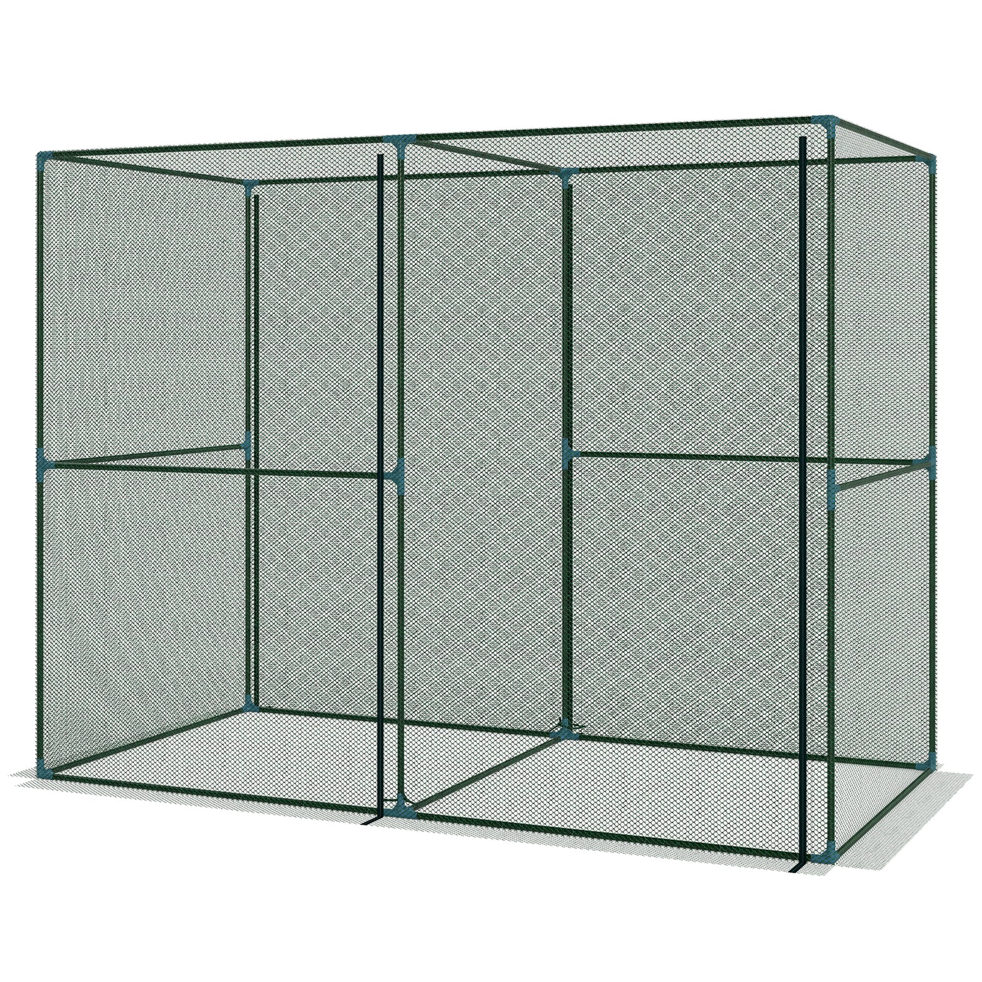 Walk-in Crop Cage, Plant Protectors from Animals with Roll Up Zippered Door, 7.9' x 3.9' x 6.1', Green - Green