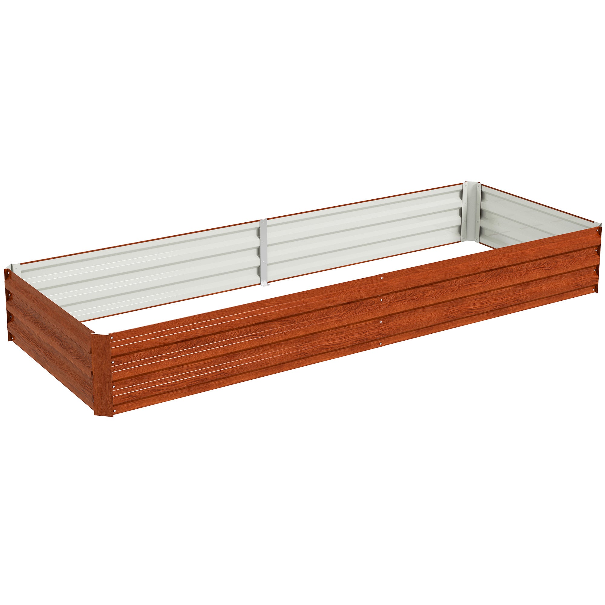 95" x 36" x 12" Galvanized Raised Garden Bed, Easy DIY and Cleaning for Growing Flowers, Herbs, Succulents, Natural Wood - Natural Wood