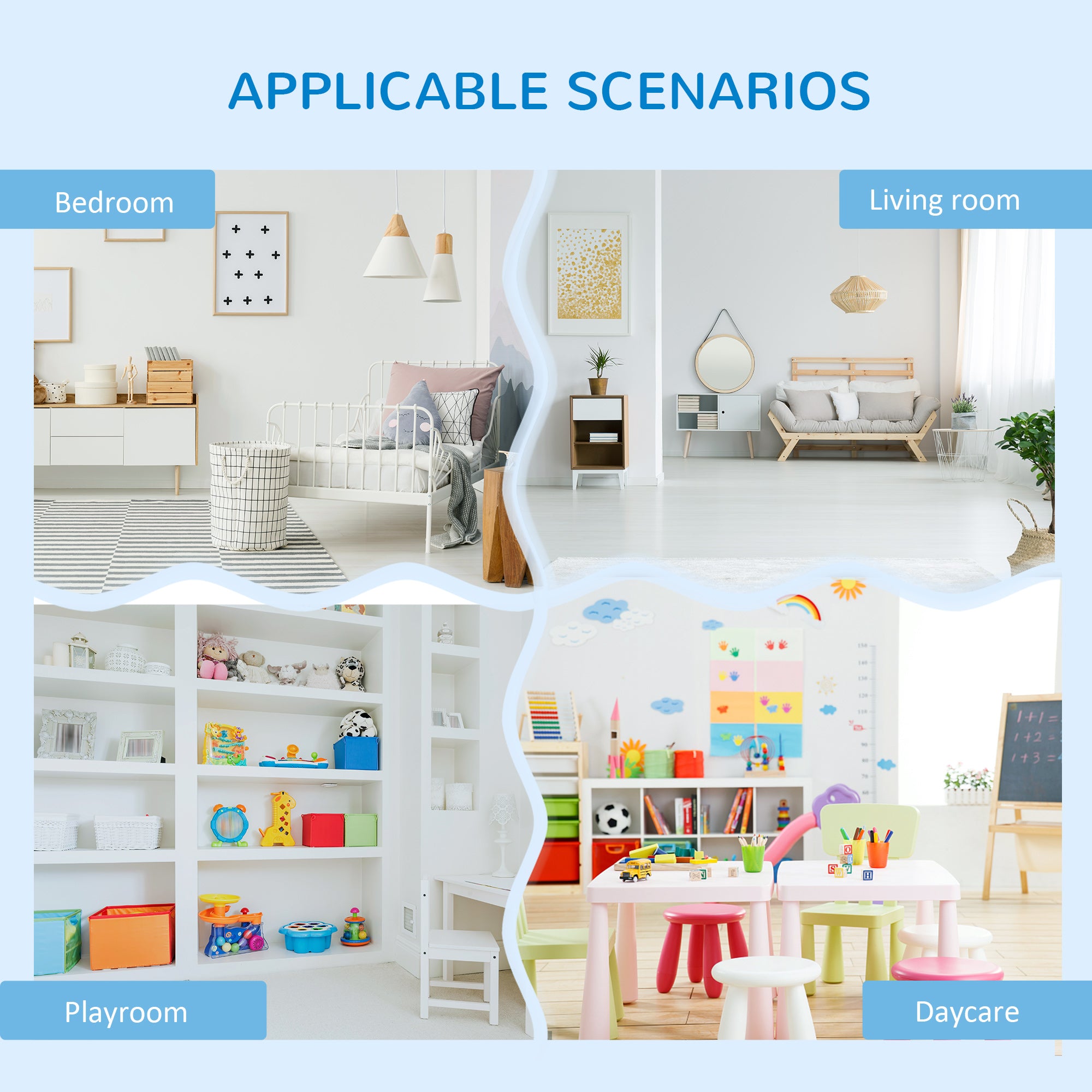 Kids Toy Storage Organizer with 4 Bins, Storage Cabinets, Bookshelf and 4-Layers Toy Collection Shelves, Blue