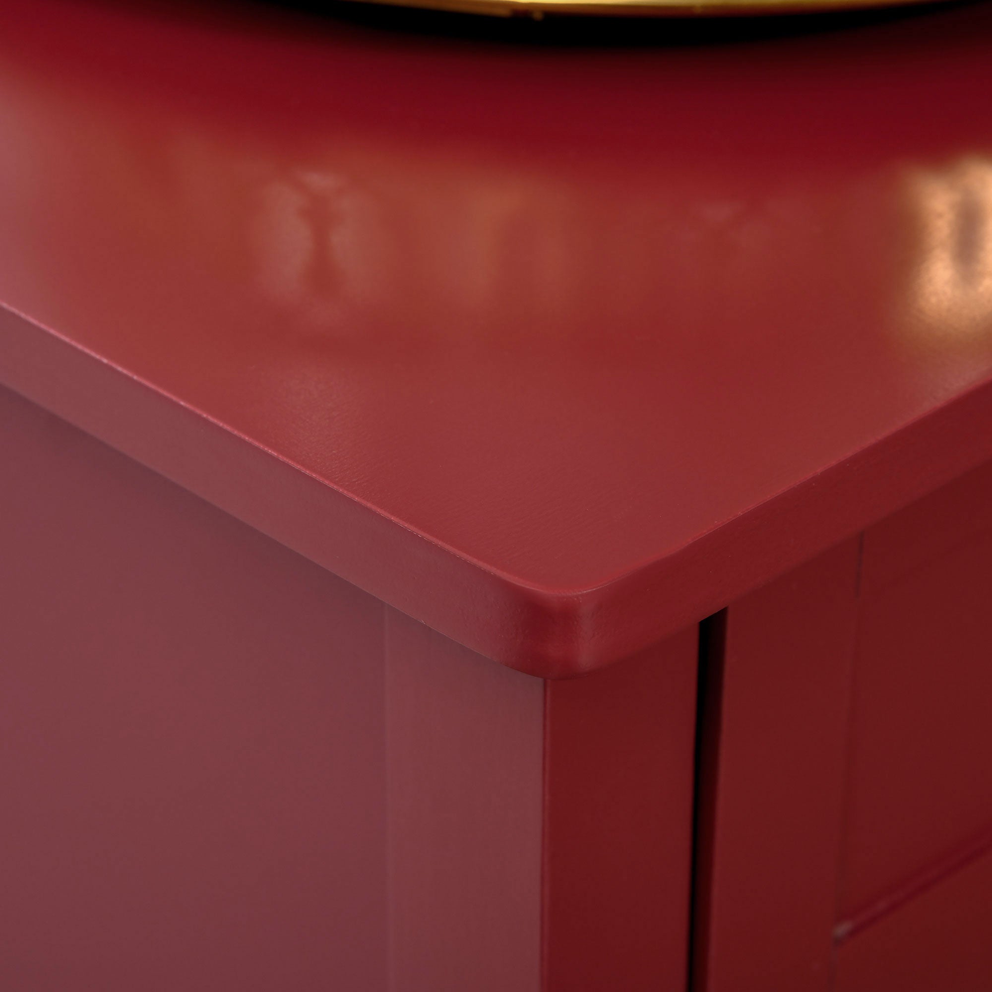 Sideboard Buffet Cabinet with Storage, Modern Coffee Bar Cabinet with 4 Drawers and Slatted Bottom Shelf, Console Table for Kitchen, Living Room, Dining Room, Hallway, Red