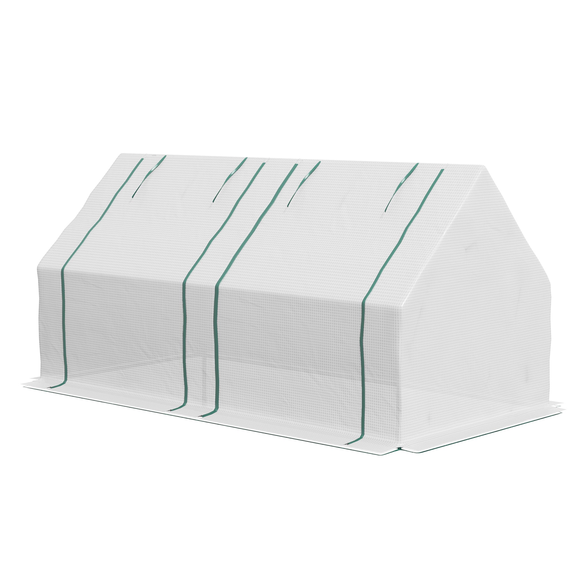 6' x 3' x 3' Portable Greenhouse, Garden Hot House with Two PE/PVC Covers and 2 Roll Up Windows, Clear - Clear