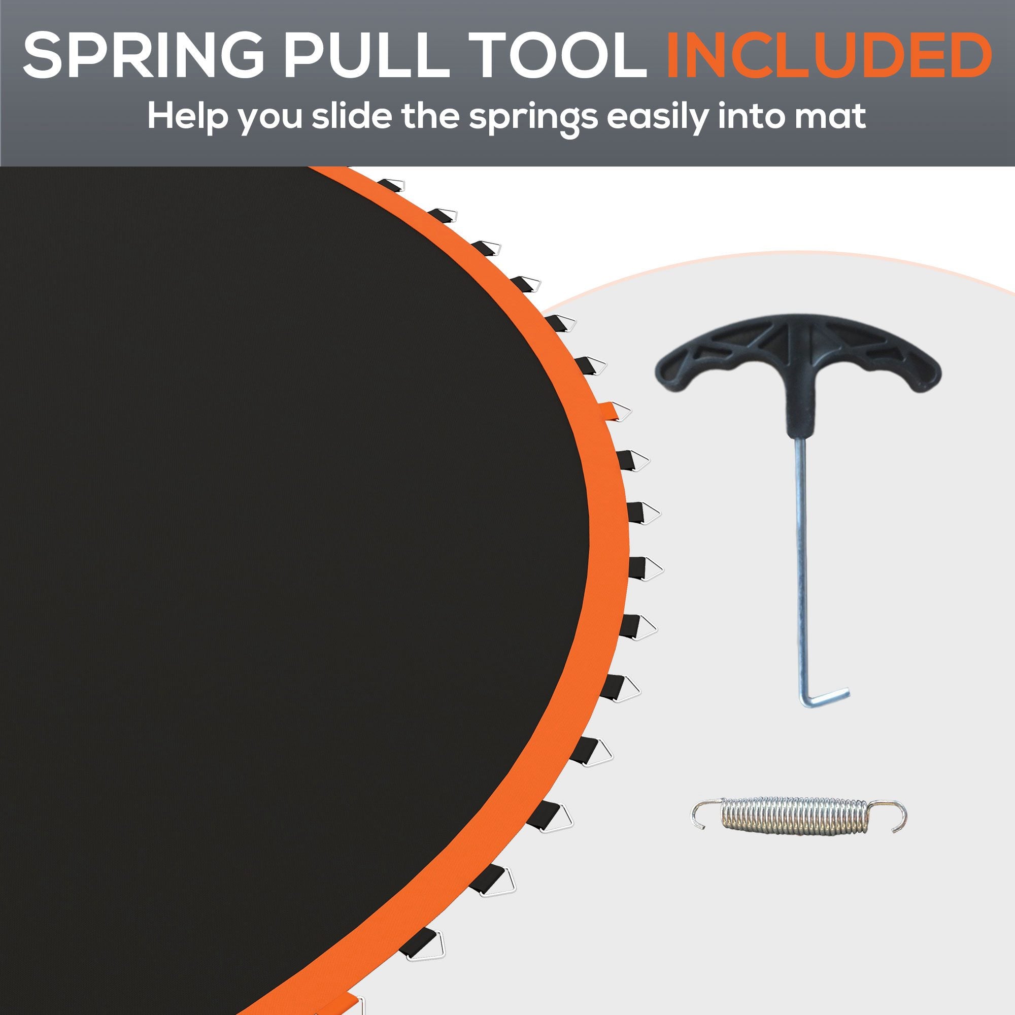 Trampoline Replacement Mat, Fits 12' Trampoline w/ 72 V-Hooks & 5.5" Springs (Spring & Frame not Included), Orange