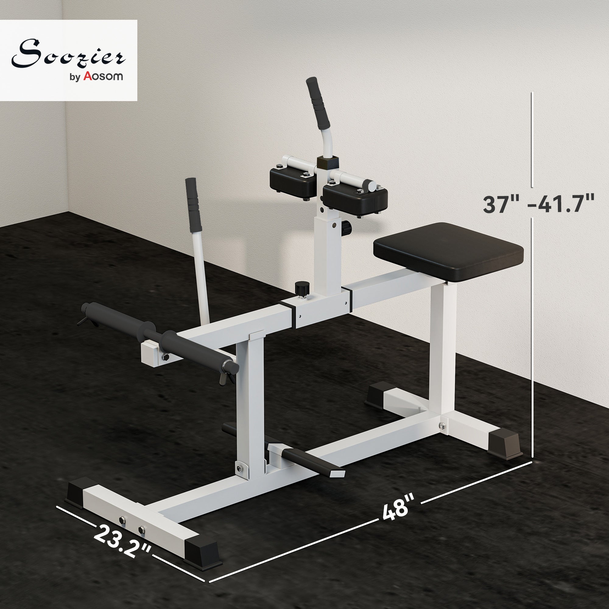 Adjustable Steel Seated Calf Raise Exercise Strength Training Gym Equipment, White