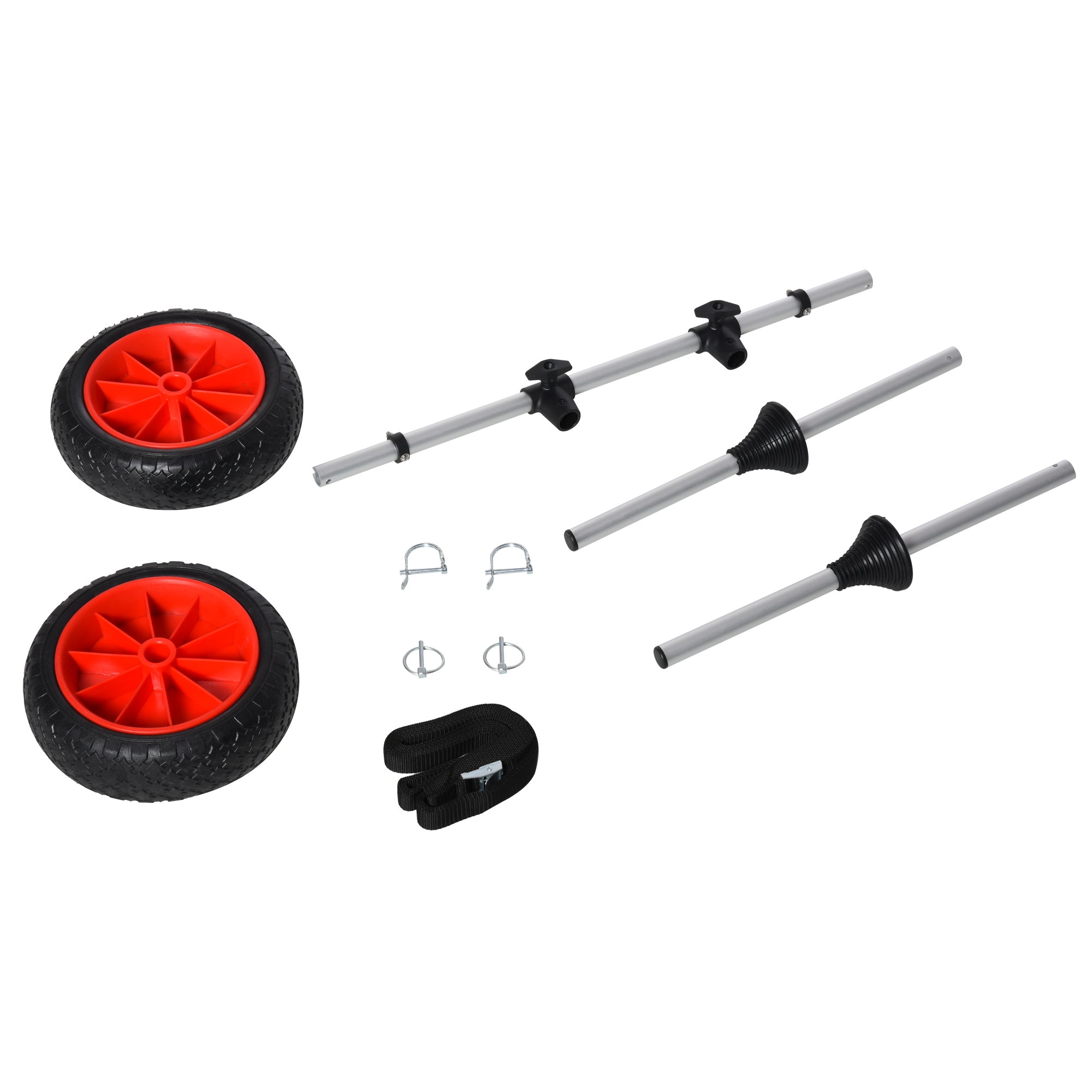 Kayak Cart, Trolley Trailer Kayak Wheels with Strong Aluminum Frame, Adjustable Width Crossbar, & Large Tires