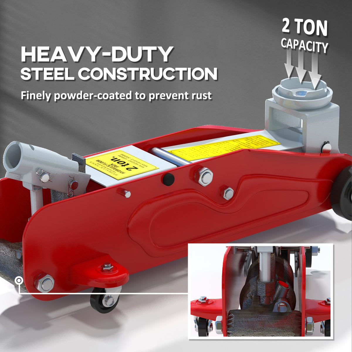 2 Ton Low Profile Hydraulic Floor Jack, Heavy Duty Steel Racing Car Jack, 4.7"-11.8" Lift Range, Red