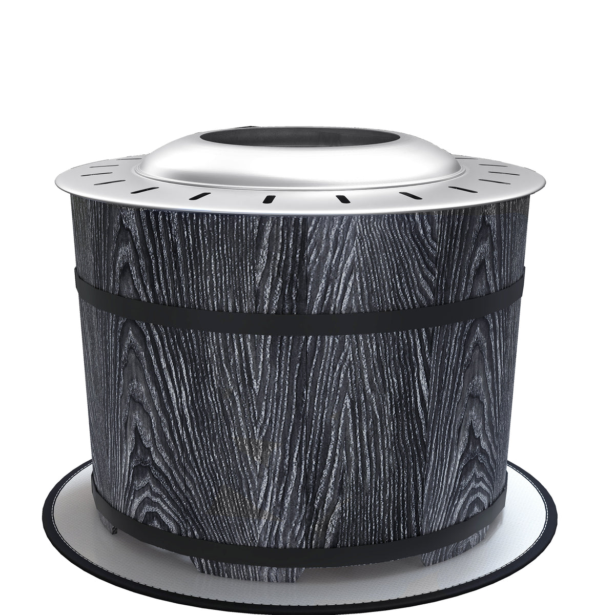 Smokeless Fire Pit, Portable Camping Bonfire Stove with Mat for Backyard, Patio, Picnic, Magnesium Oxide, Black