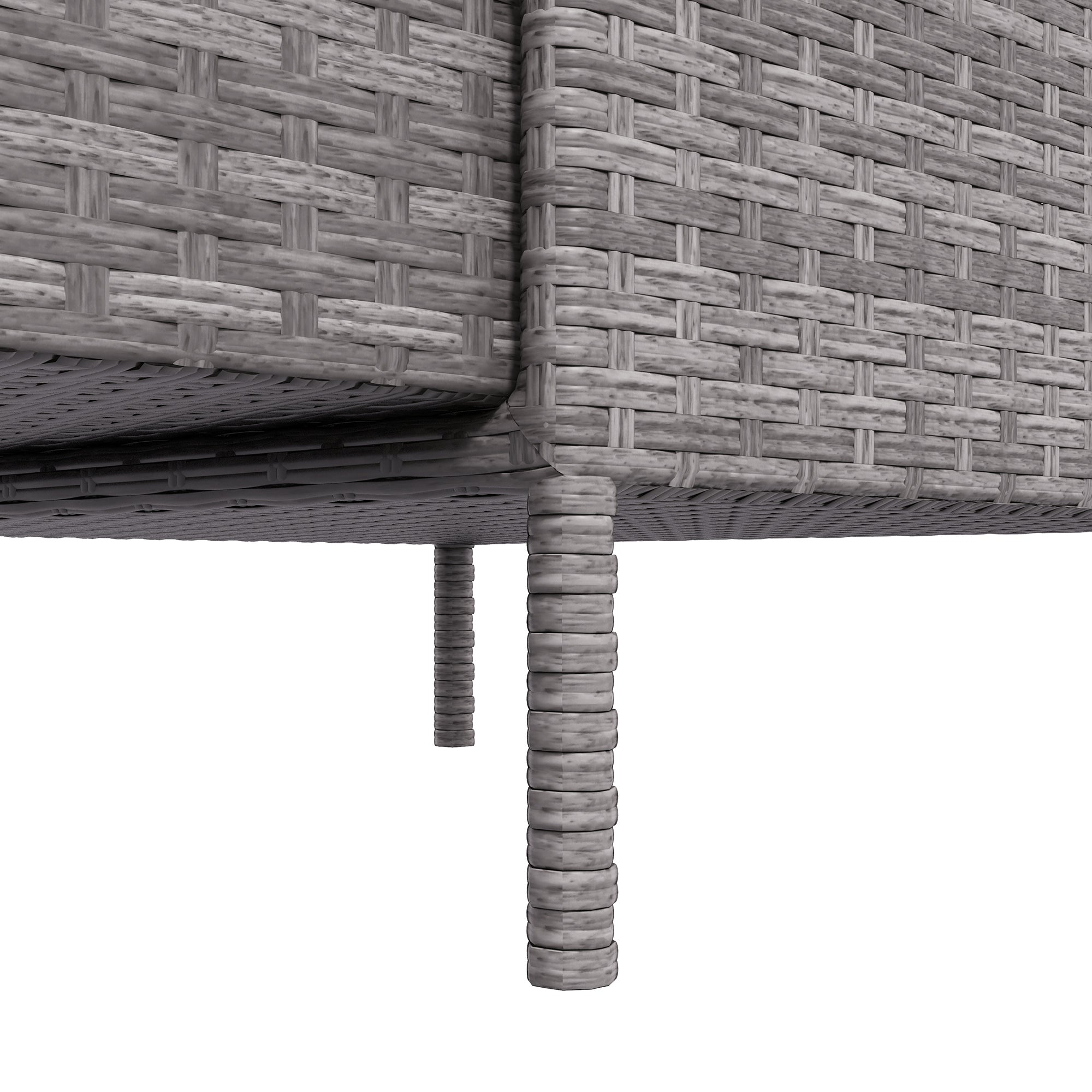 Patio PE Rattan Storage Cabinet, Wicker Pool Cabinet Organizer, Outdoor Towel Rack for Pool with 3 Drawers, Gray - Gray - Image 8