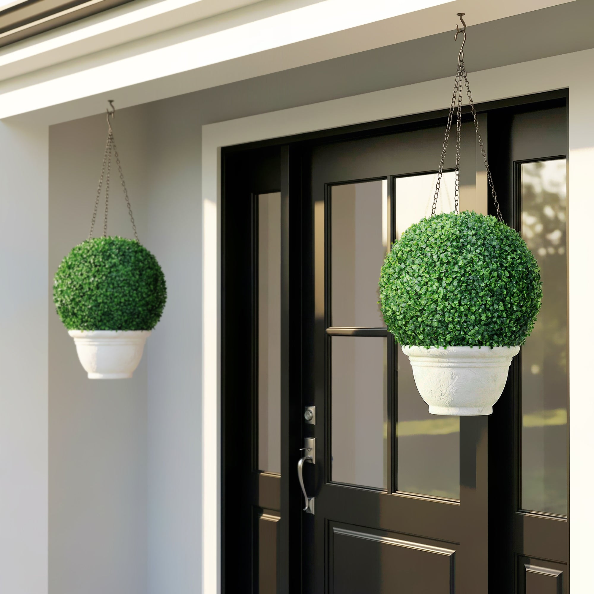 2 Pack Artificial Tree Boxwood Topiary Balls, 15.7 Inch