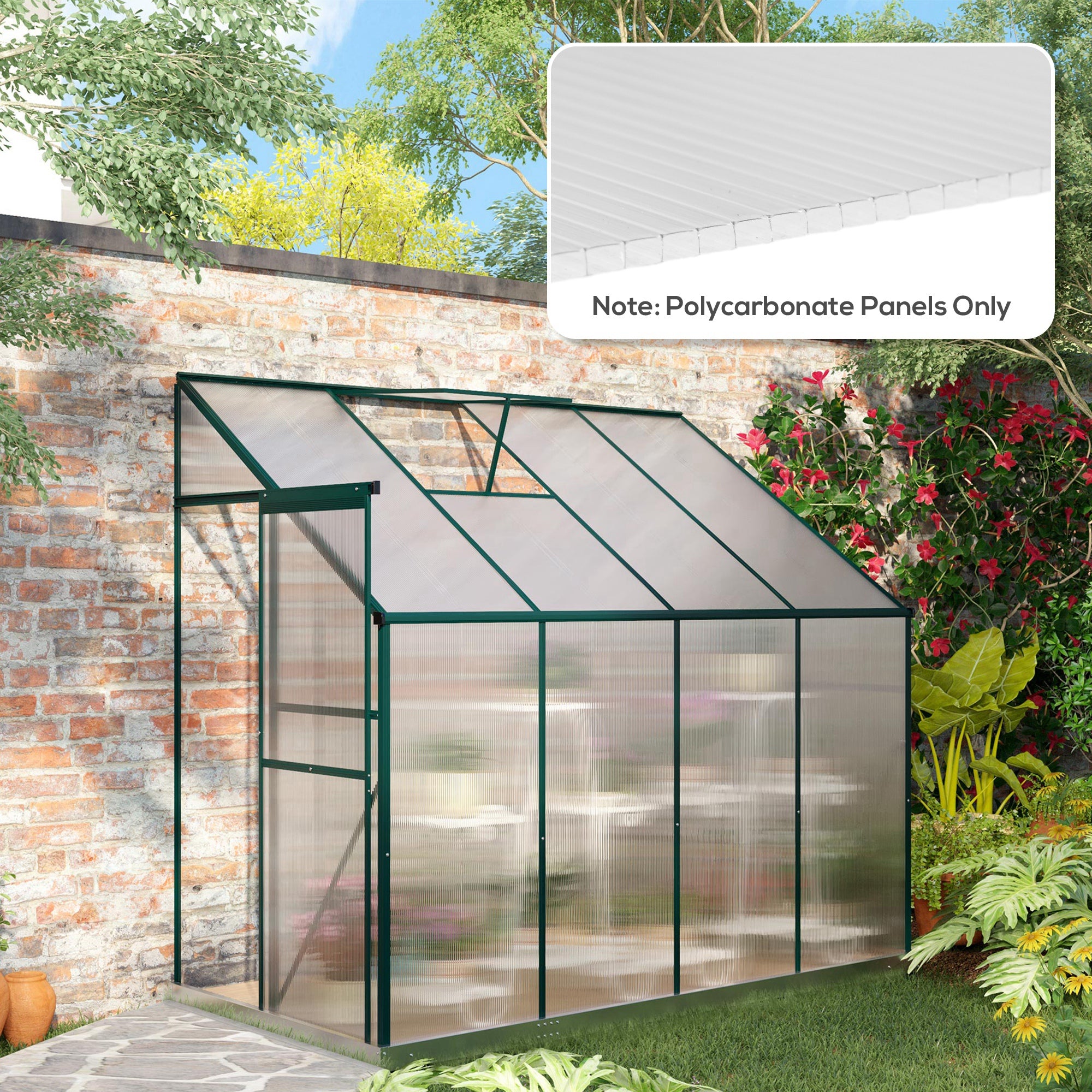 14 Pieces Twin-Wall Polycarbonate Panels Waterproof UV Protected Polycarbonate Greenhouse Panels, 4' x 2' x 0.16", Clear - Clear - Image 2