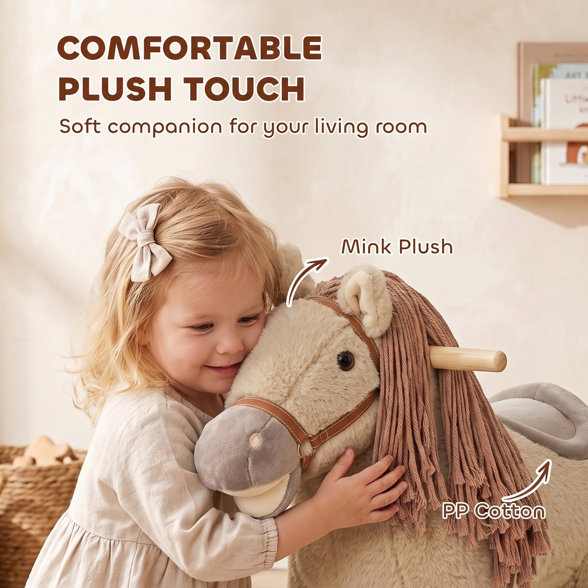 Baby Rocking Horse for Boys and Girls, Kids Rocking Horse with Realistic Sounds and Anti-Tip limiters