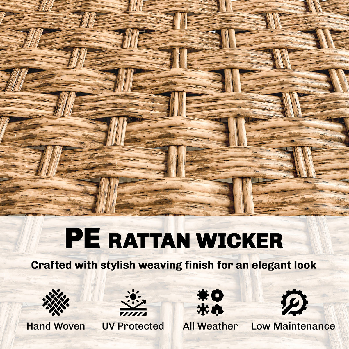Rattan Wicker Sofa 3-Seater Outdoor Patio Sofa with Cushions for Garden Backyard Porch Gray