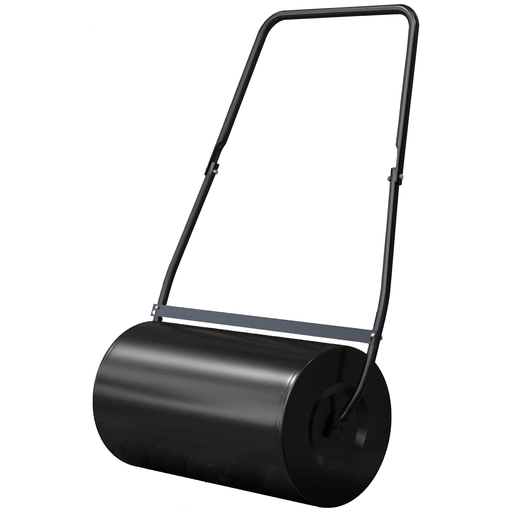 46L Lawn Roller, Push/Tow Behind Sod Roller with U Shaped Handle, Water Filled Yard Roller for Garden, Lawn, Backyard - Black