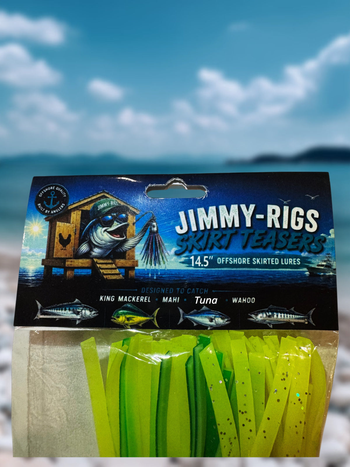 Jimmy-Rigs 14.5 inch Giant Squid Offshore Skirted Lure - Hand Tied USA- Tuna Sailfish Marlin
