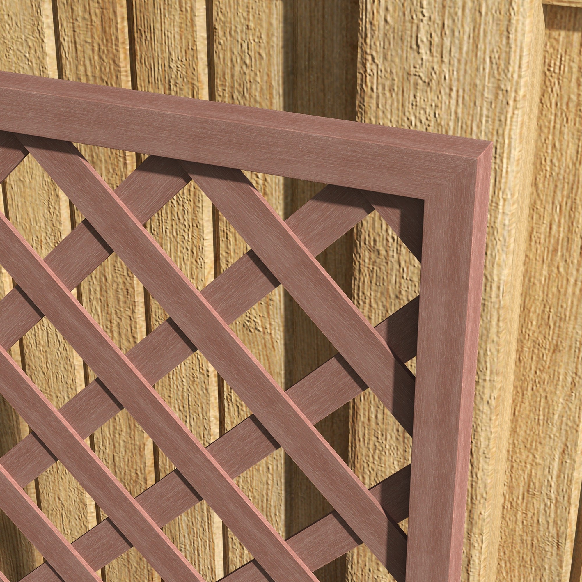 Trellis Planter Box for Climbing Plants, Raised Garden Bed w/ Trellis Lattice for Outdoor Garden, Backyard, Brown - Light Brown - Image 8