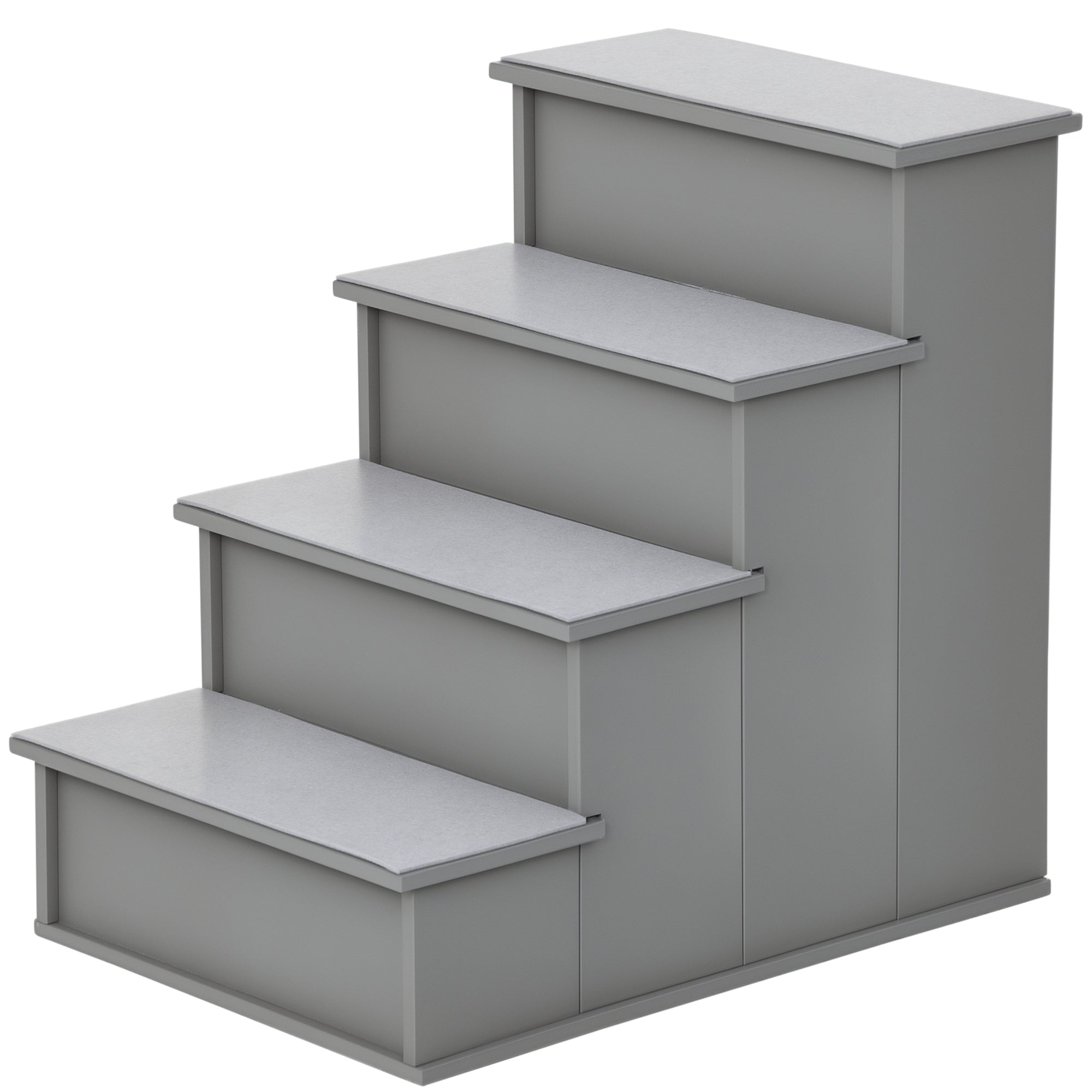 Pet Stairs, Small Dog Steps for Couch Bed with Cushioned Removable Covering, 15.75" x 23.25" x 21.25", Grey - Grey