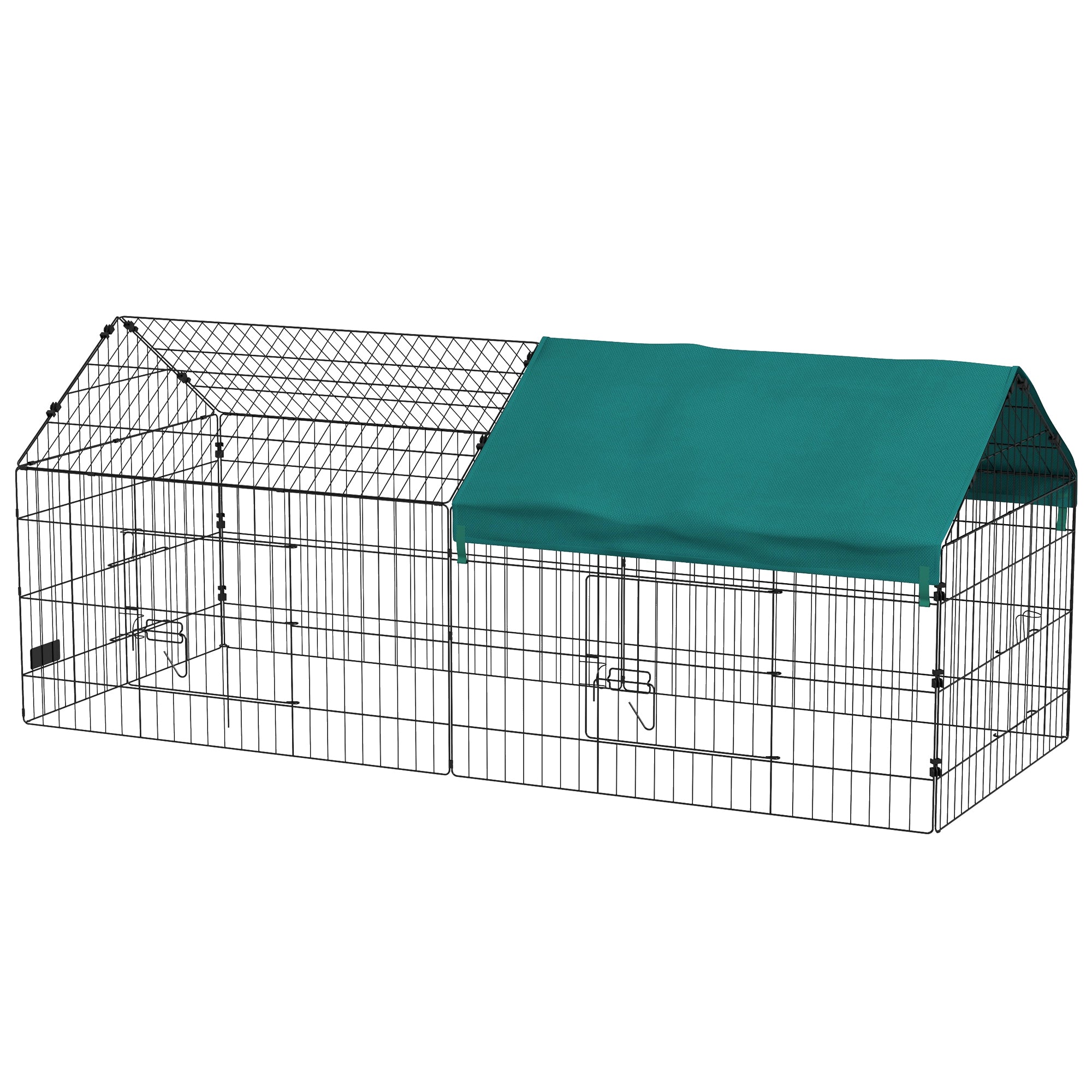 73" Small Animal Playpen with Roof for Rabbits, Chicken, Chinchillas - Green