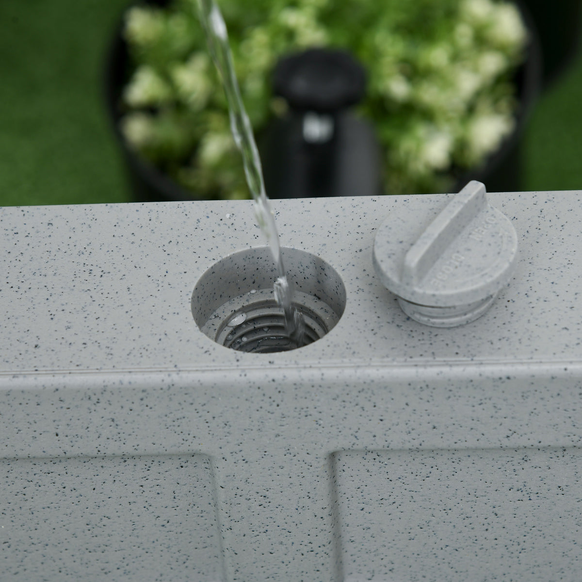 Patio Umbrella Base with Wheels, 53lbs Water or 66lbs Sand Filled, Heavy Duty Outdoor Umbrella Stand Holder, Gray