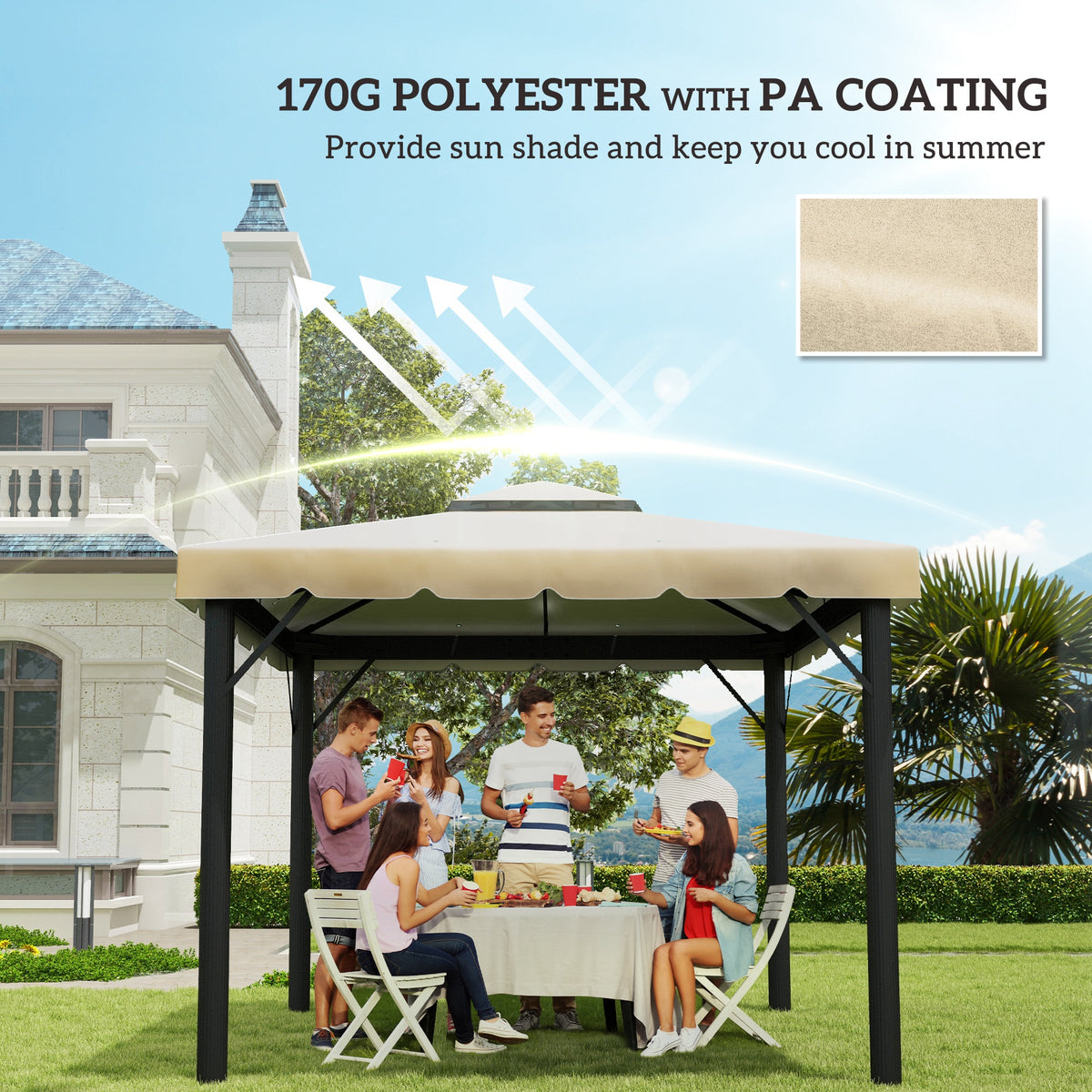 Model 84C-051 or 84C-269 10' x 10' Gazebo Replacement Canopy, Beige