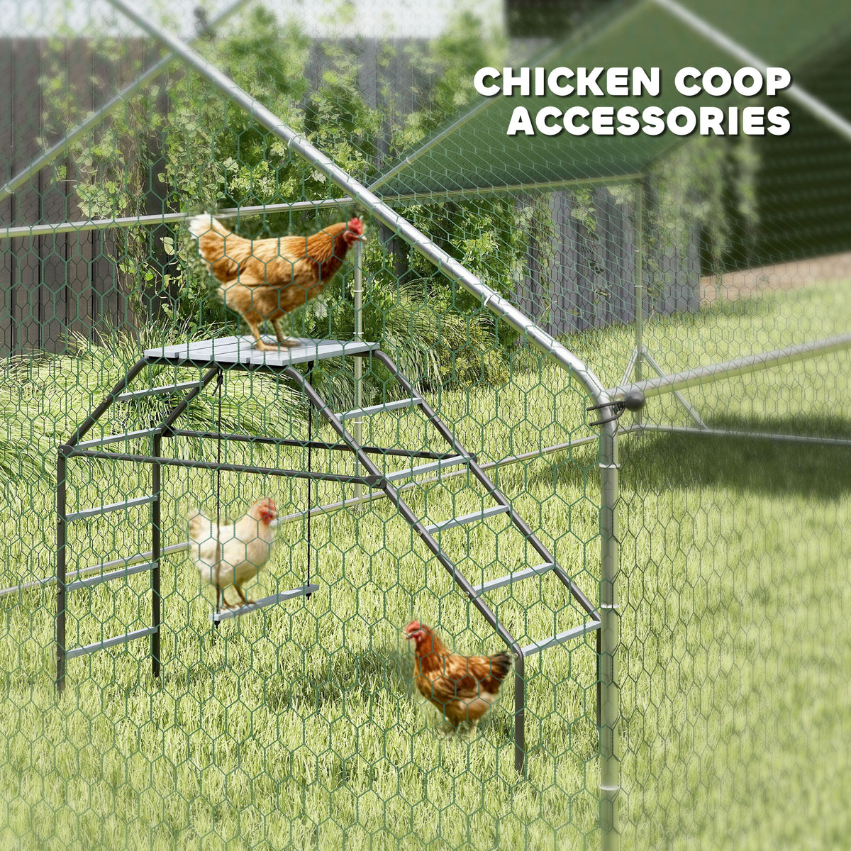 Chicken Coop Perches with Adjustable Swing, 10 Roosting Bars, for Backyard, Farm