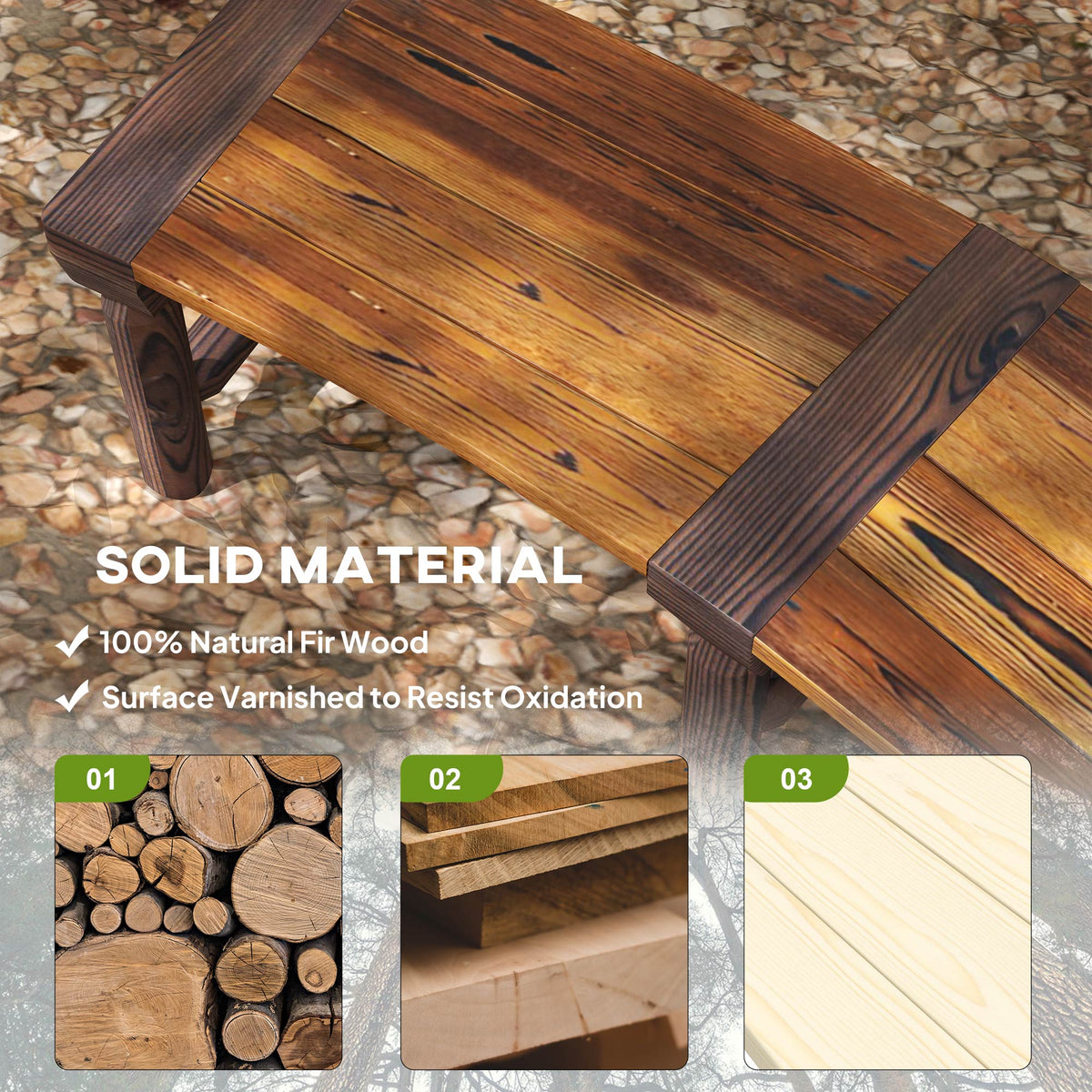 Wooden Garden Bench, Semicircular Round Outdoor Tree Bench, Wrap Around Park Bench for Yard, Patio, Deck, Lawn, Brown