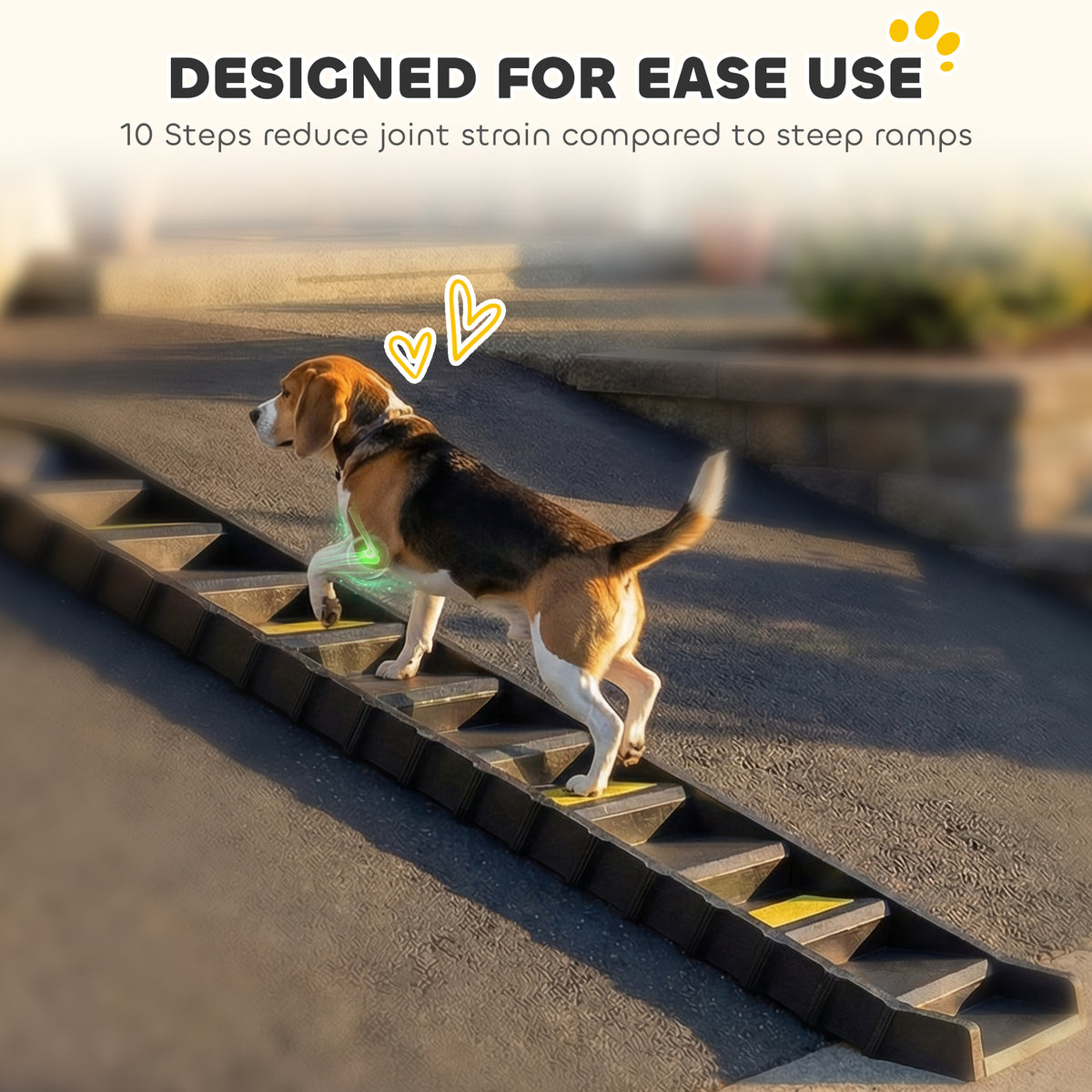 Dog Stairs for Car Truck SUV, Foldable Dog Ramp for Large Medium Small Dogs, Black