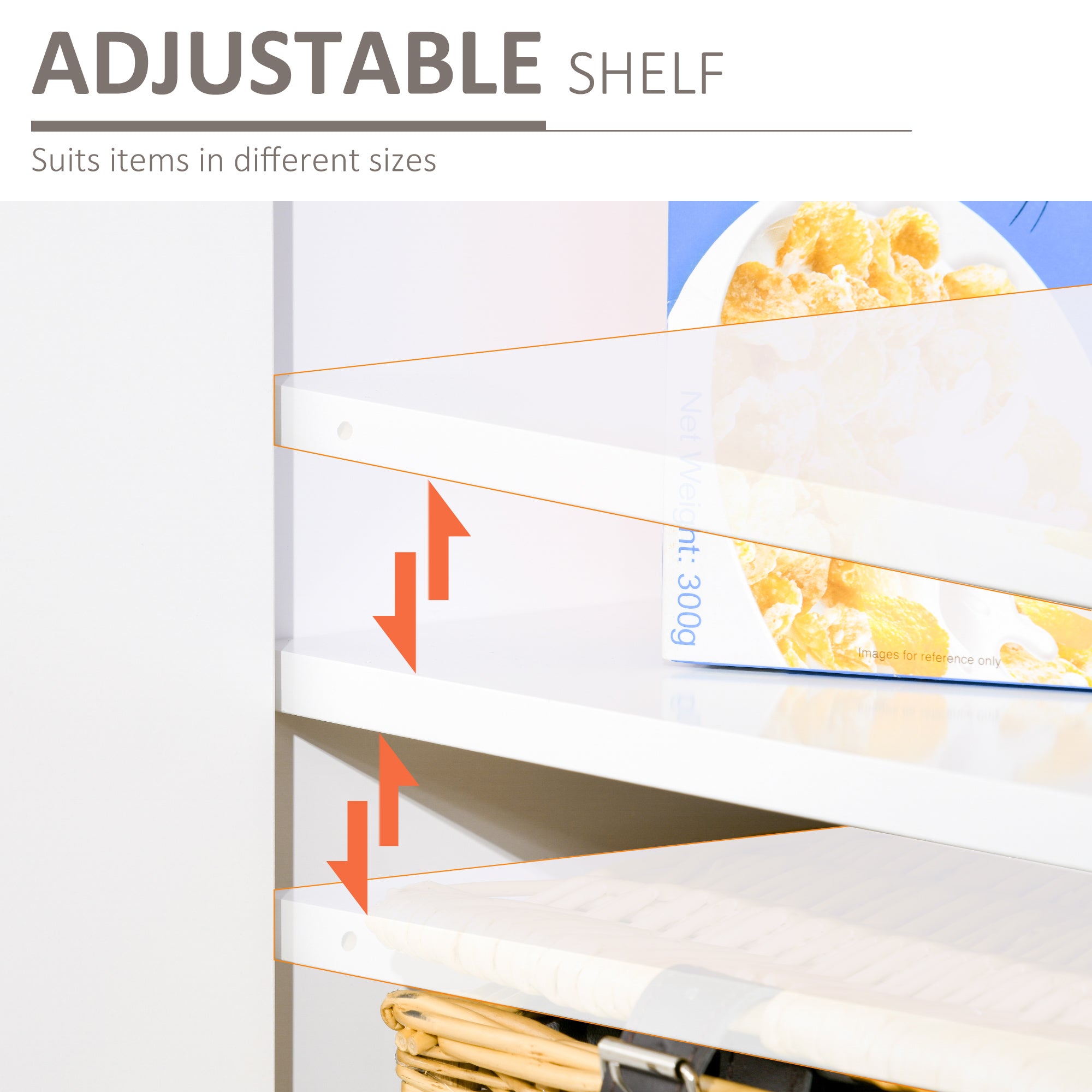 3 Door Sideboard Buffet Cabinet, Coffee Bar Cabinet with Chevron Pattern, Adjustable Shelf and Metal Legs, Natural Wood