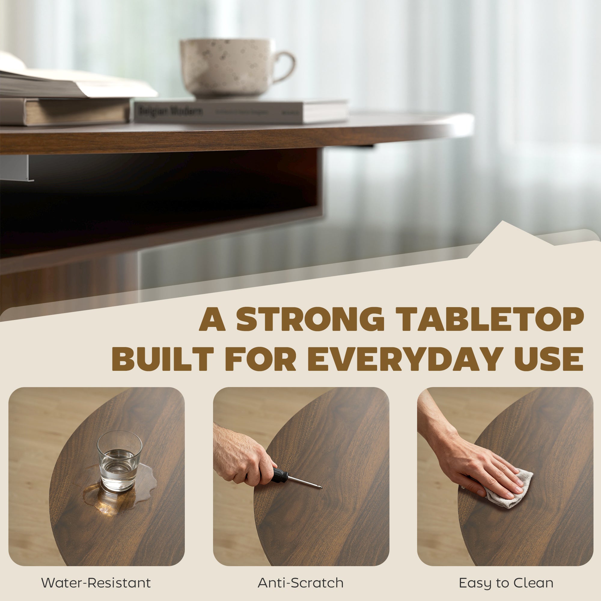 Extendable Dining Table for 6, 60" Farmhouse Kitchen Table with 2-Tier Storage Shelf and Fluted Sliding Doors, Walnut