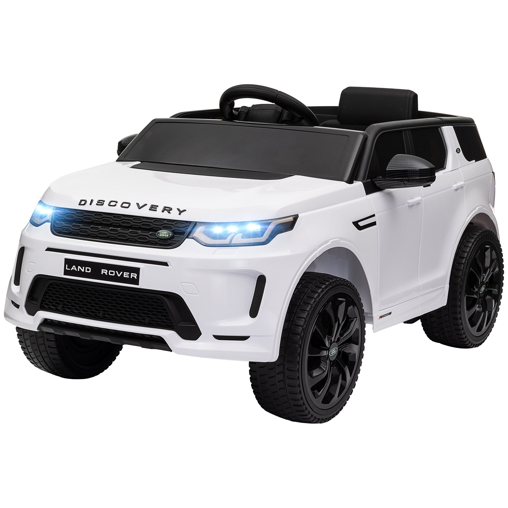 Land Rover Discovery Sport Licensed 12V Kids Ride on Car with Remote Control Soft Start, LED Lights, White