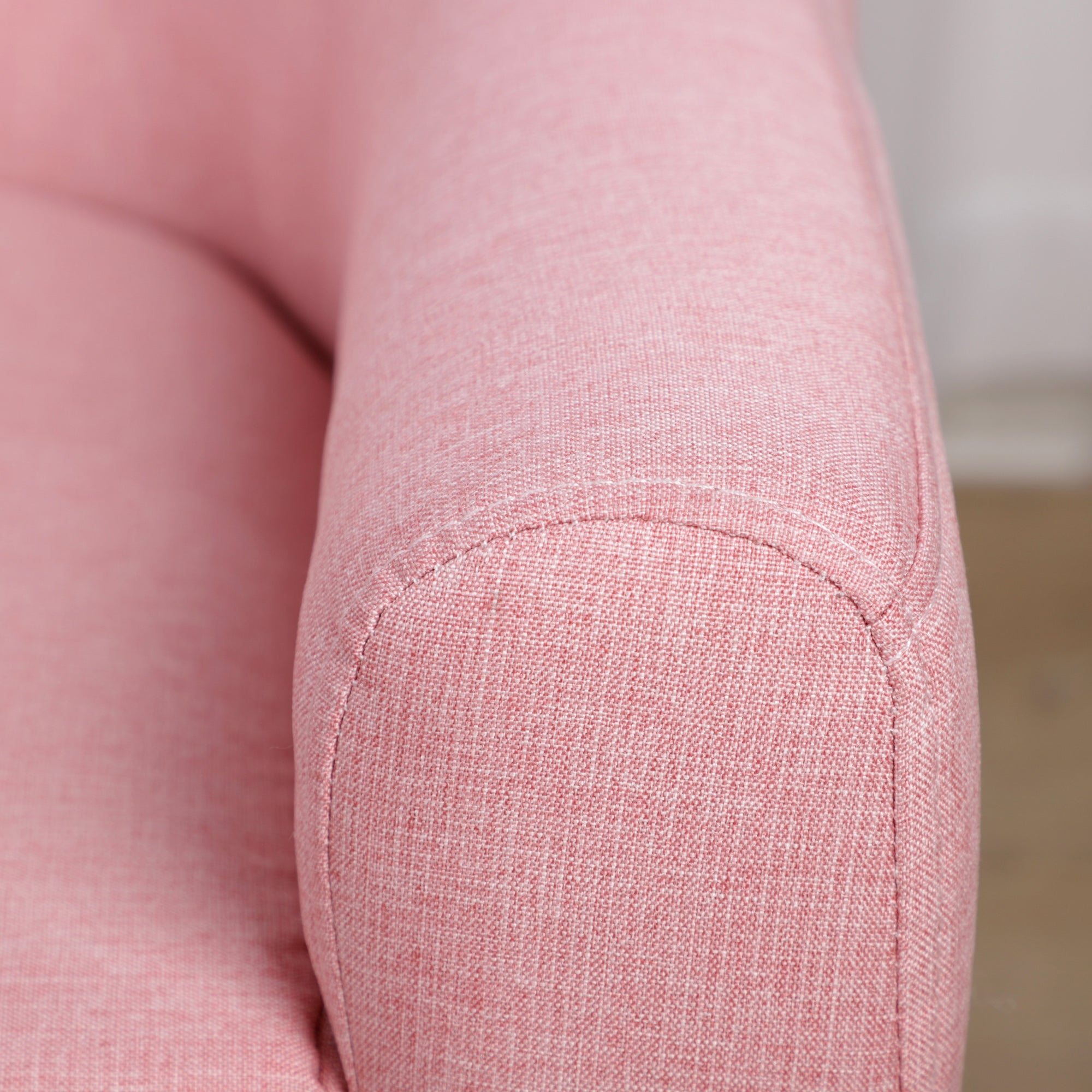 2-Seat Kids Sofa, Toddler Sofa Couch, Linen-Like Fabric & Wood Frame Sofa Chair for Ages 3-7, 11" High Seat, Pink