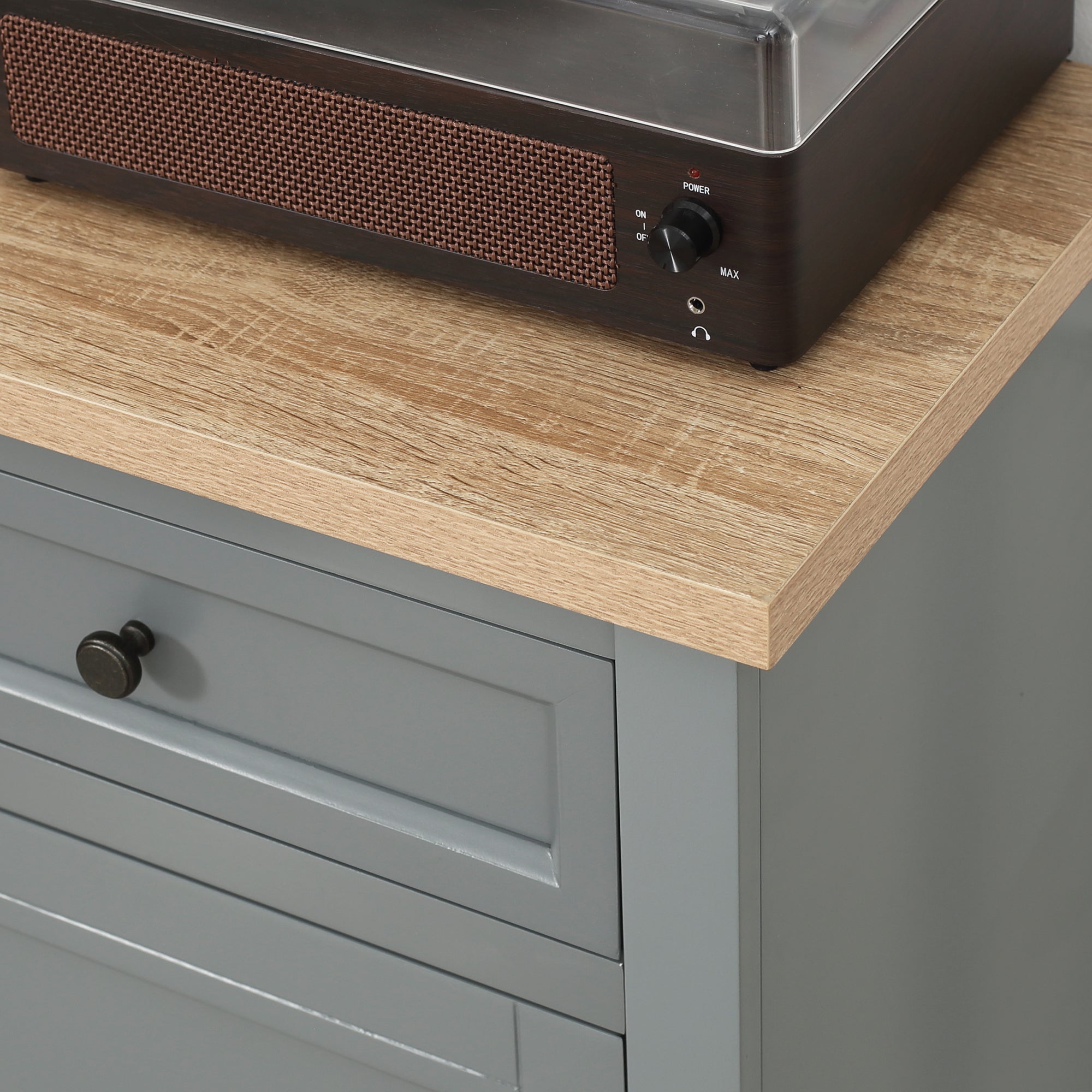 Sideboard Buffet Cabinet, Coffee Bar Cabinet with 2 Drawers and Double Door Cupboard for Kitchen, Living Room, Entryway, Dark Gray