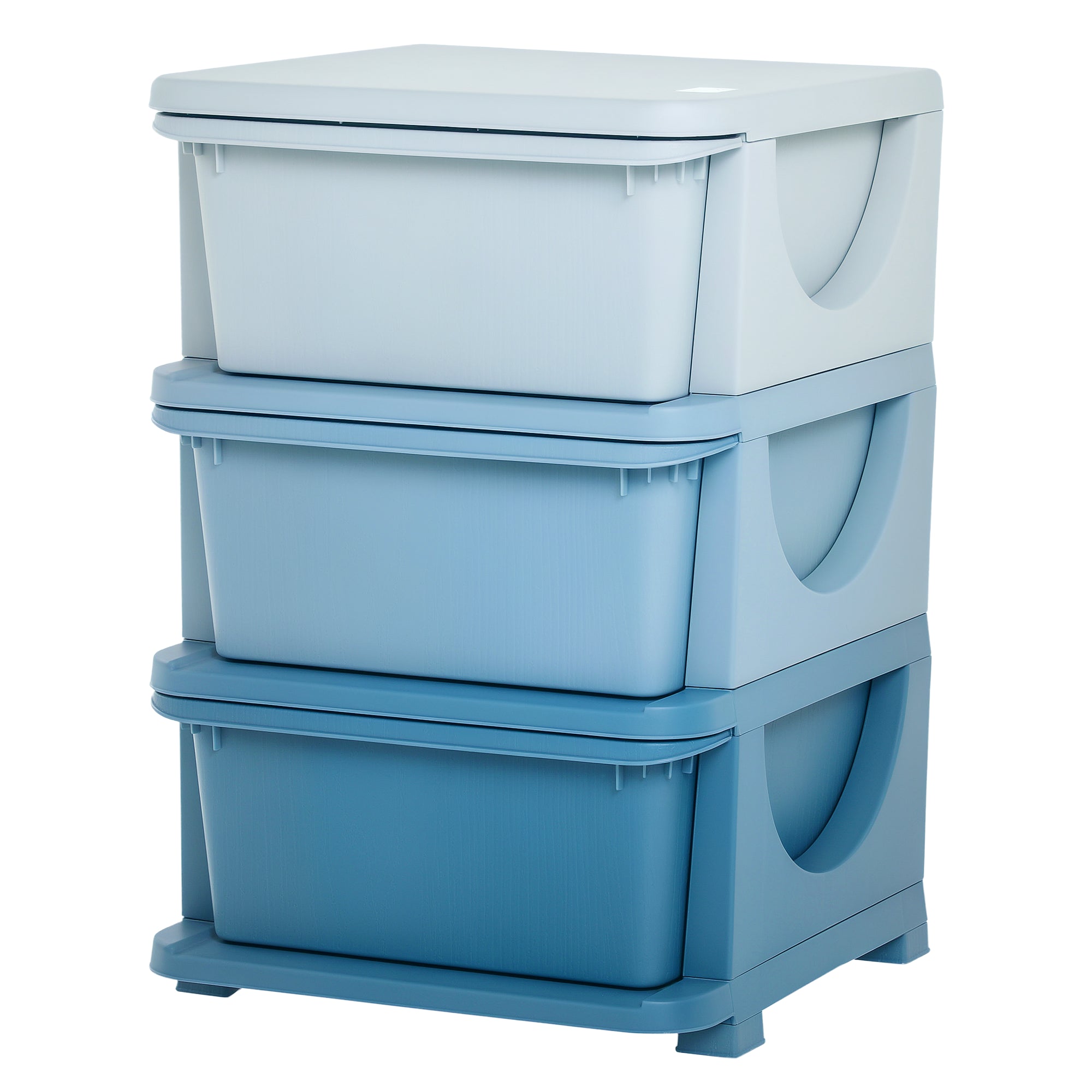 3 Tier Kids Storage Unit, Toy Organizers and Storage with 3 Drawer Chest for Kids Bedroom Nursery Kindergarten Living Room for Boys Girls Toddlers, Blue