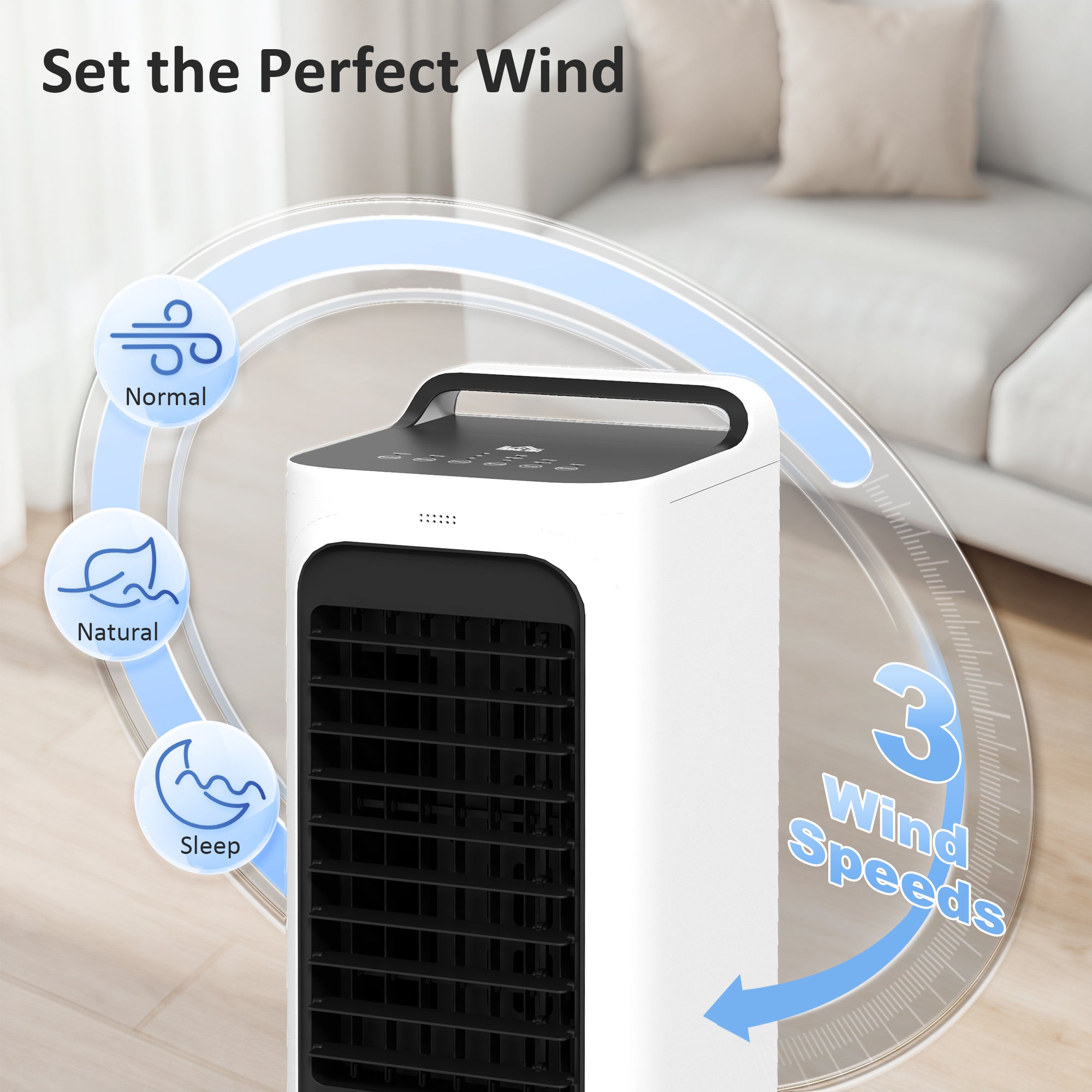 Room Air Cooler with Ice Packs, Ice Cooling Fan Water Humidifier Unit with Remote, Timer, Oscillating