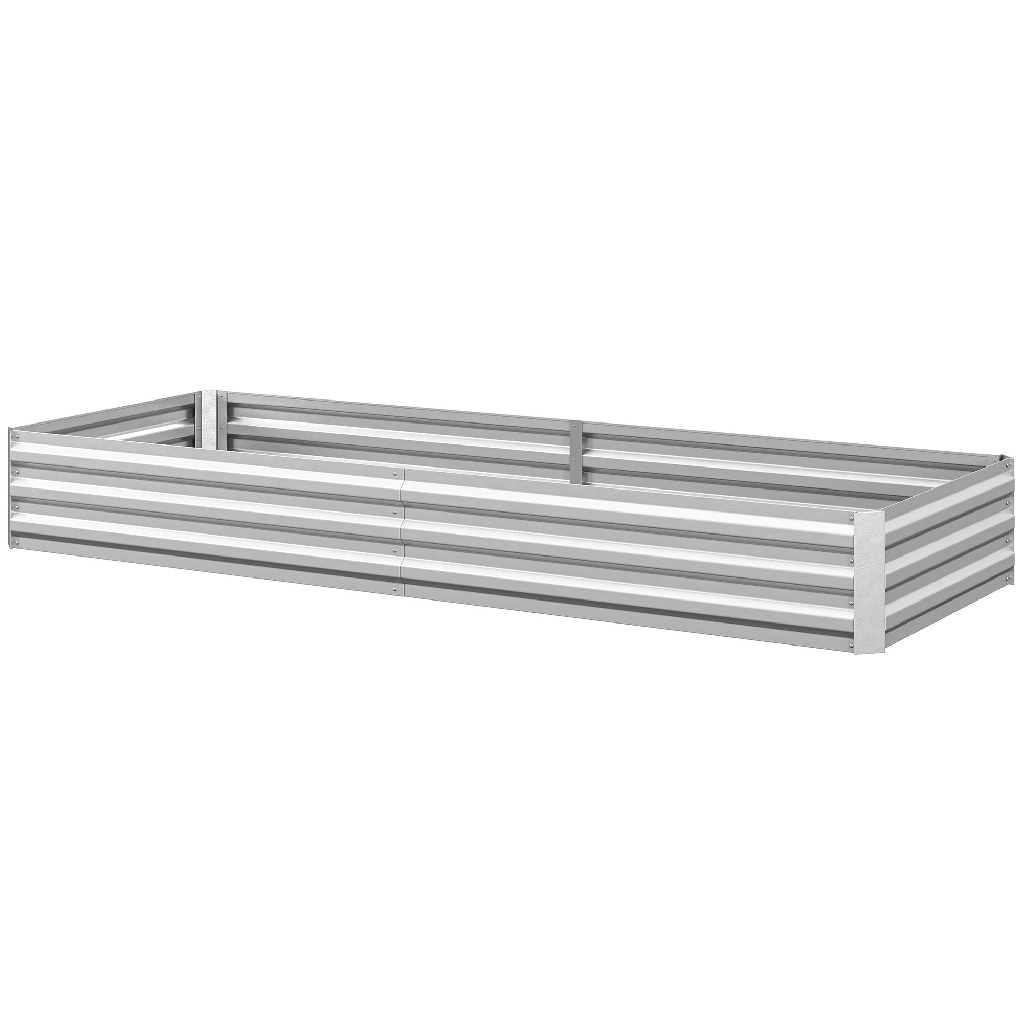 95" x 36" x 12" Galvanized Raised Garden Bed, Easy DIY and Cleaning for Growing Flowers, Herbs, Succulents, Silver - Silver