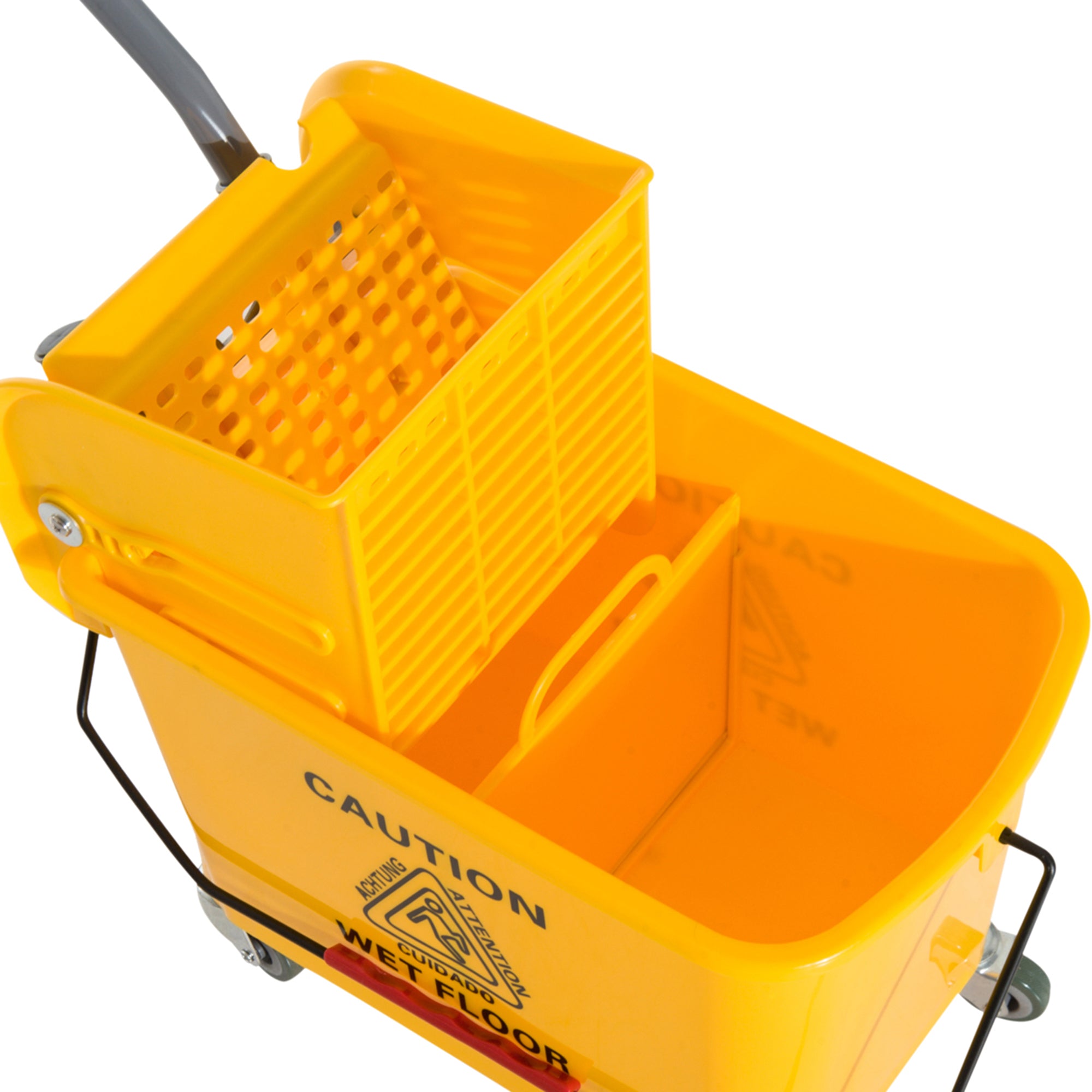 Compact Mop Bucket with Wringer, Mop Bucket on Wheels, 21 Quart, Separate Dirty and Clean Water, Yellow