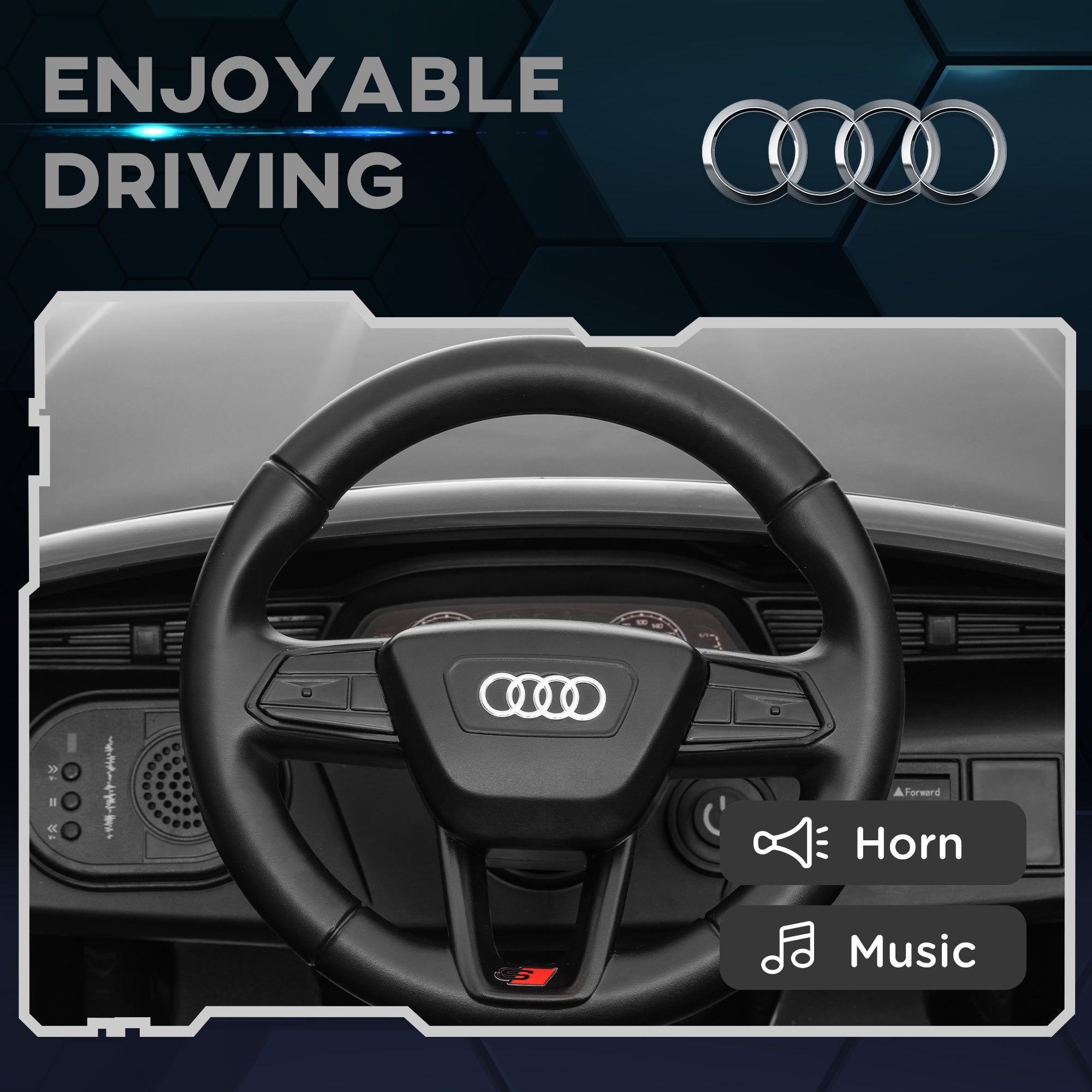 Audi Q8 e-tron Sportback Licensed 12V Battery Powered Kids Electric Car w/ Spring Suspension, Soft Start, Gray