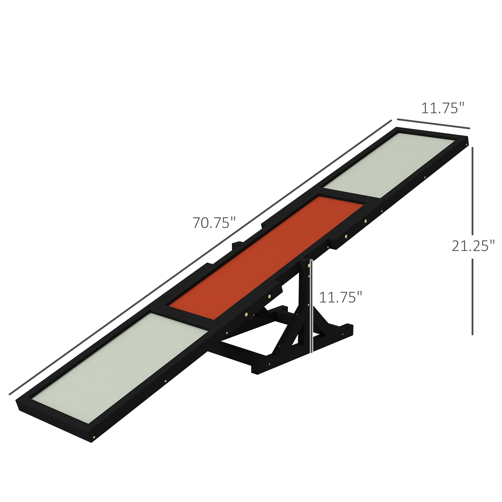 Wooden Dog Agility Seesaw for Training and Exercise, Black - Black - Image 3