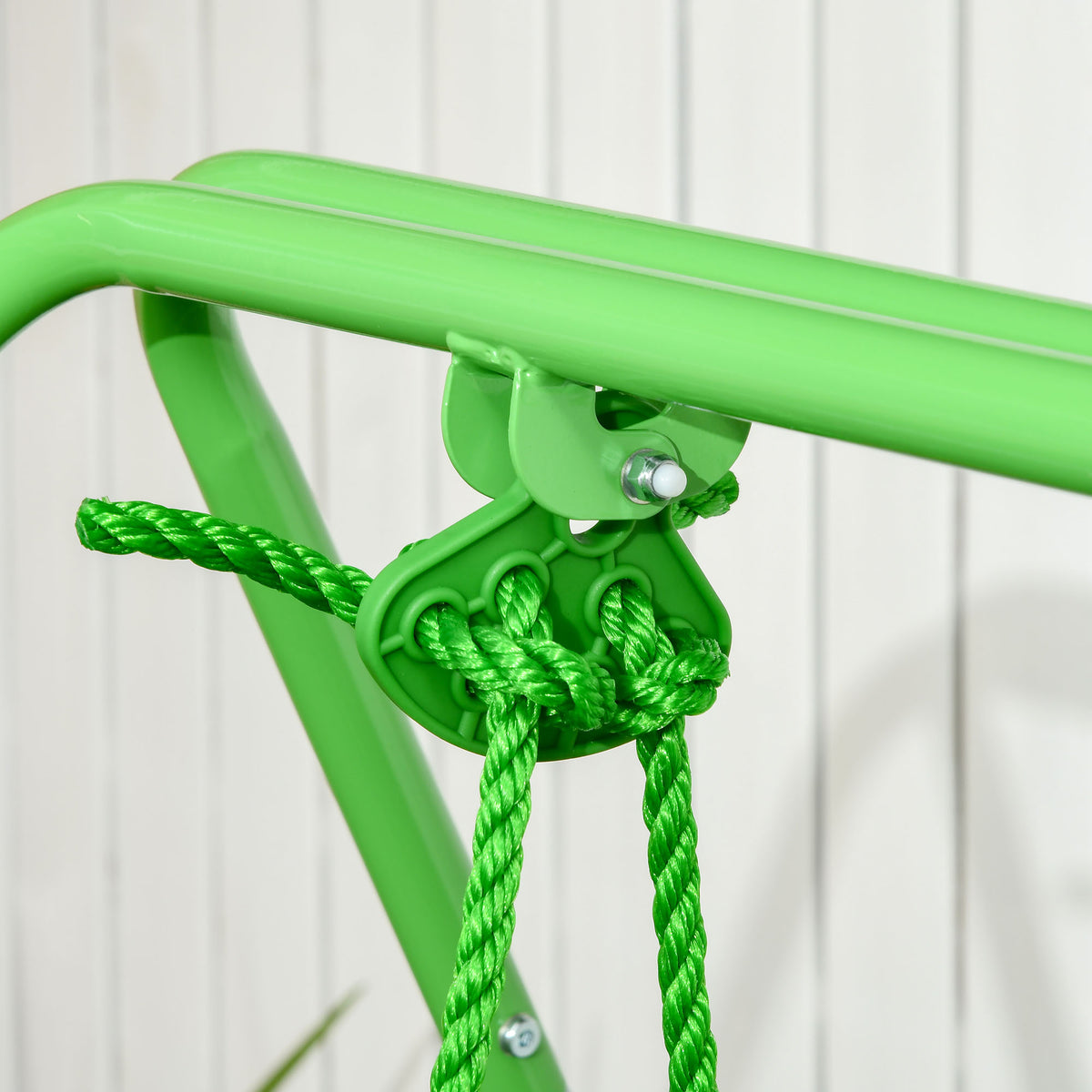 Toddler Swing Set with Metal Stand, Safety Seat Belt for Kids Aged 6-36 Months, Backyard Indoor & Outdoor Use, Green