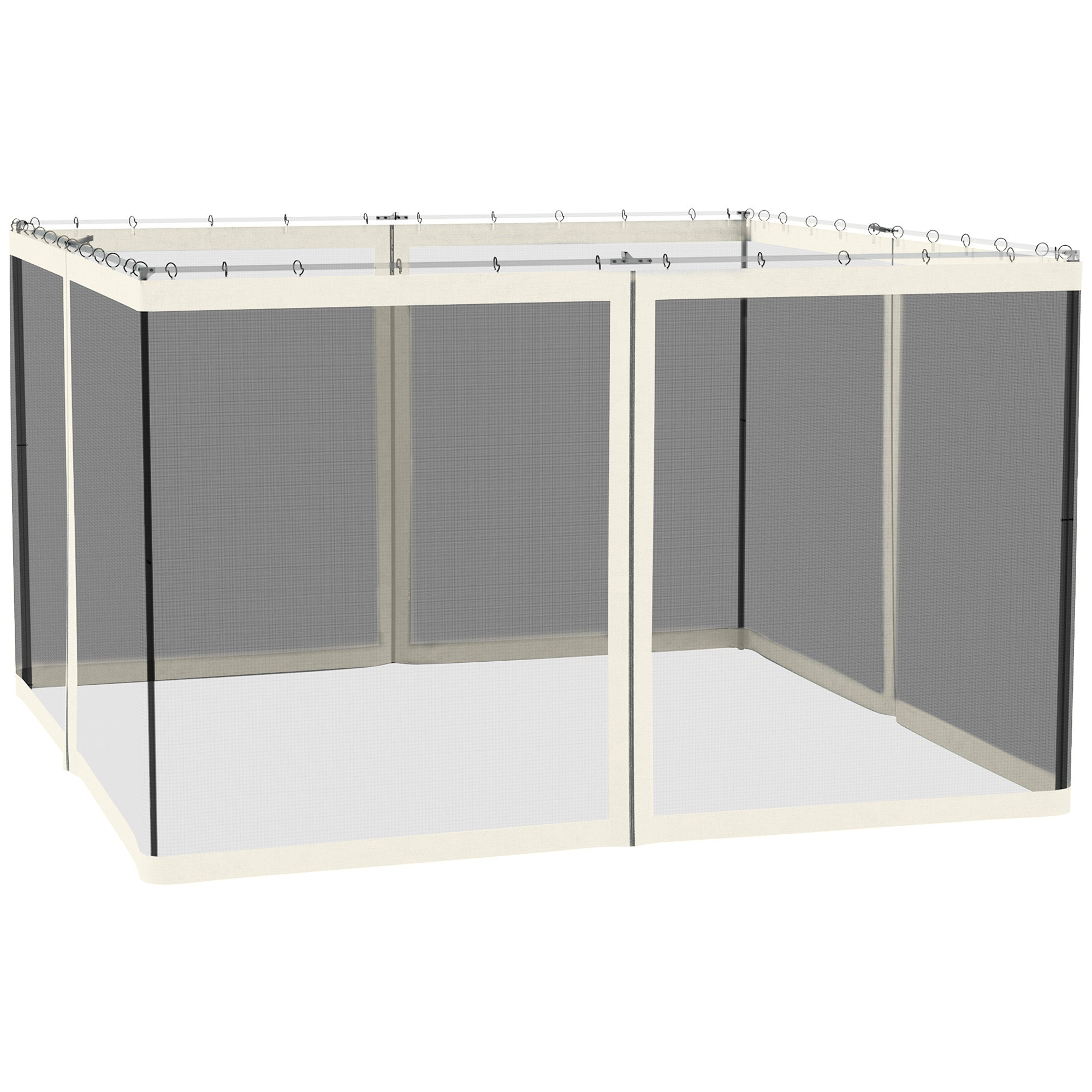 Replacement Mesh Sidewall Netting for 10' x 12' Gazebos and Canopy Tents with Zippers, (Sidewall Only) White